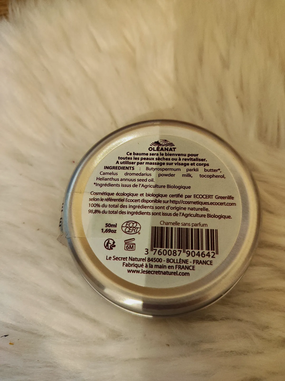 Baume hydratant au lait de chamelle – Oleanat 2