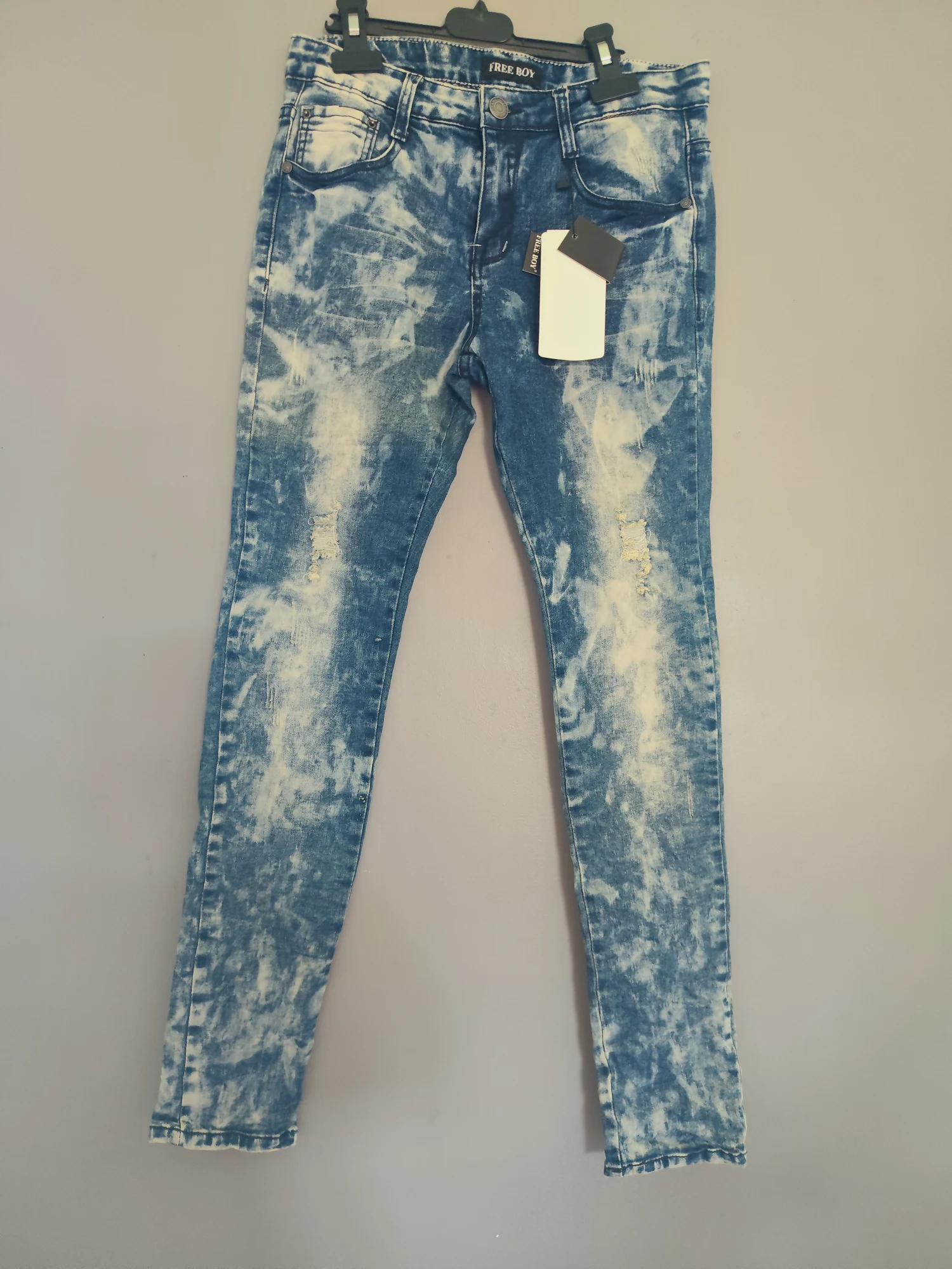Jean slim effet délavé Free Boy – Free Boy – taille 14 ans