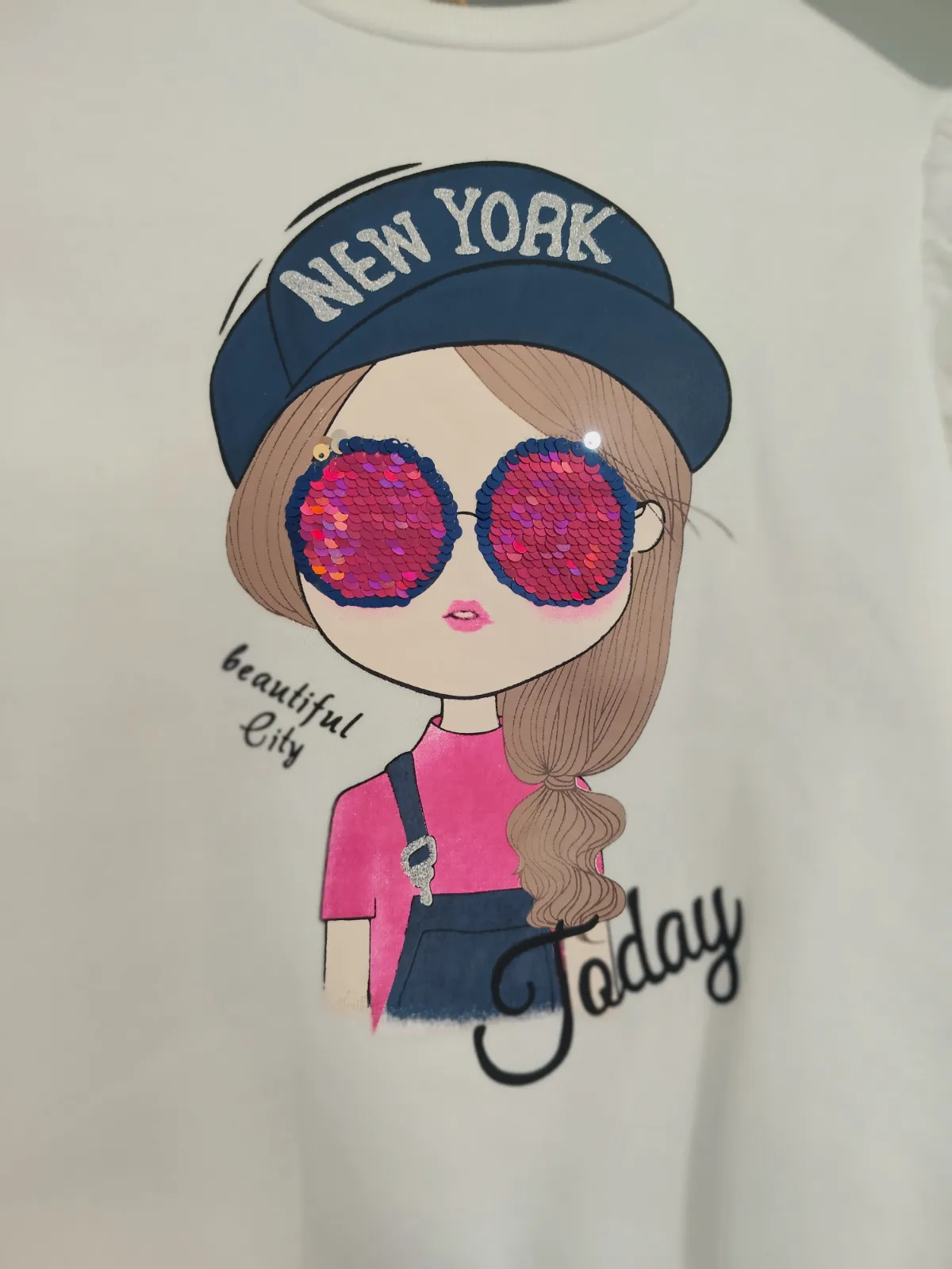 Sweat blanc fille imprimé fille New York – Papillon – taille 4 ans 3