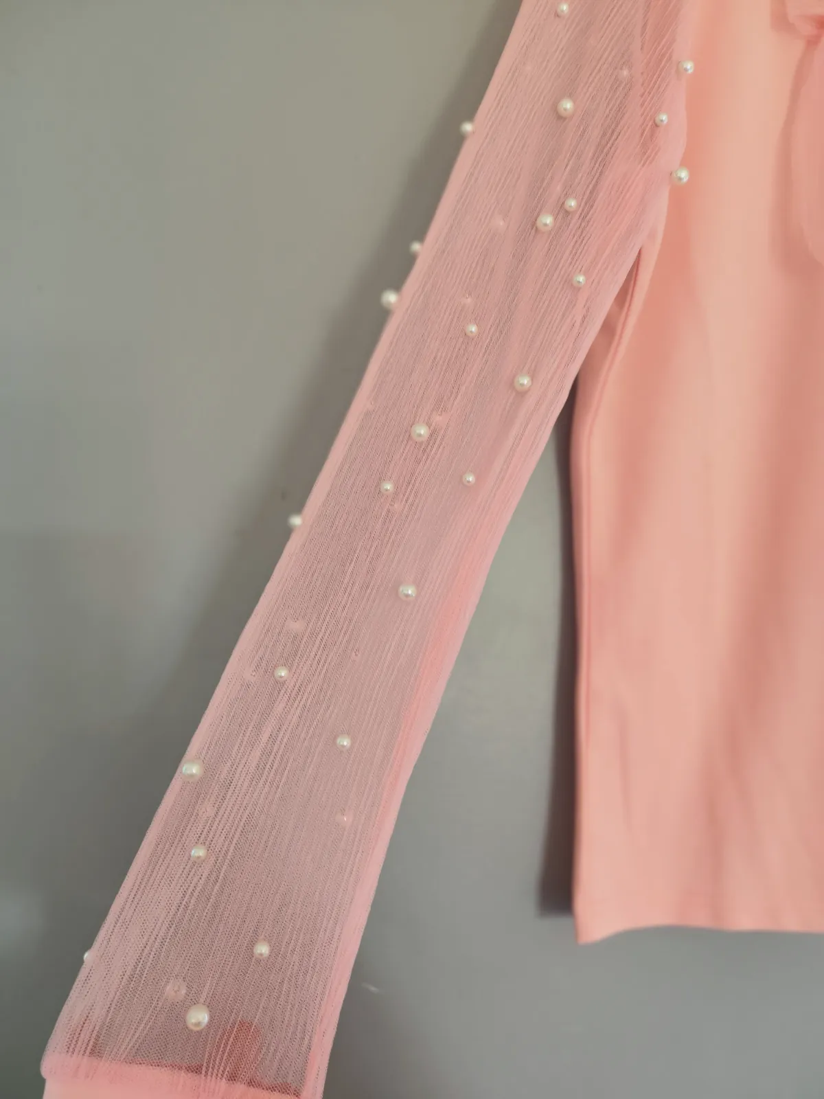 Haut rose manches tulle et perles – Fashion – taille 6 ans 2