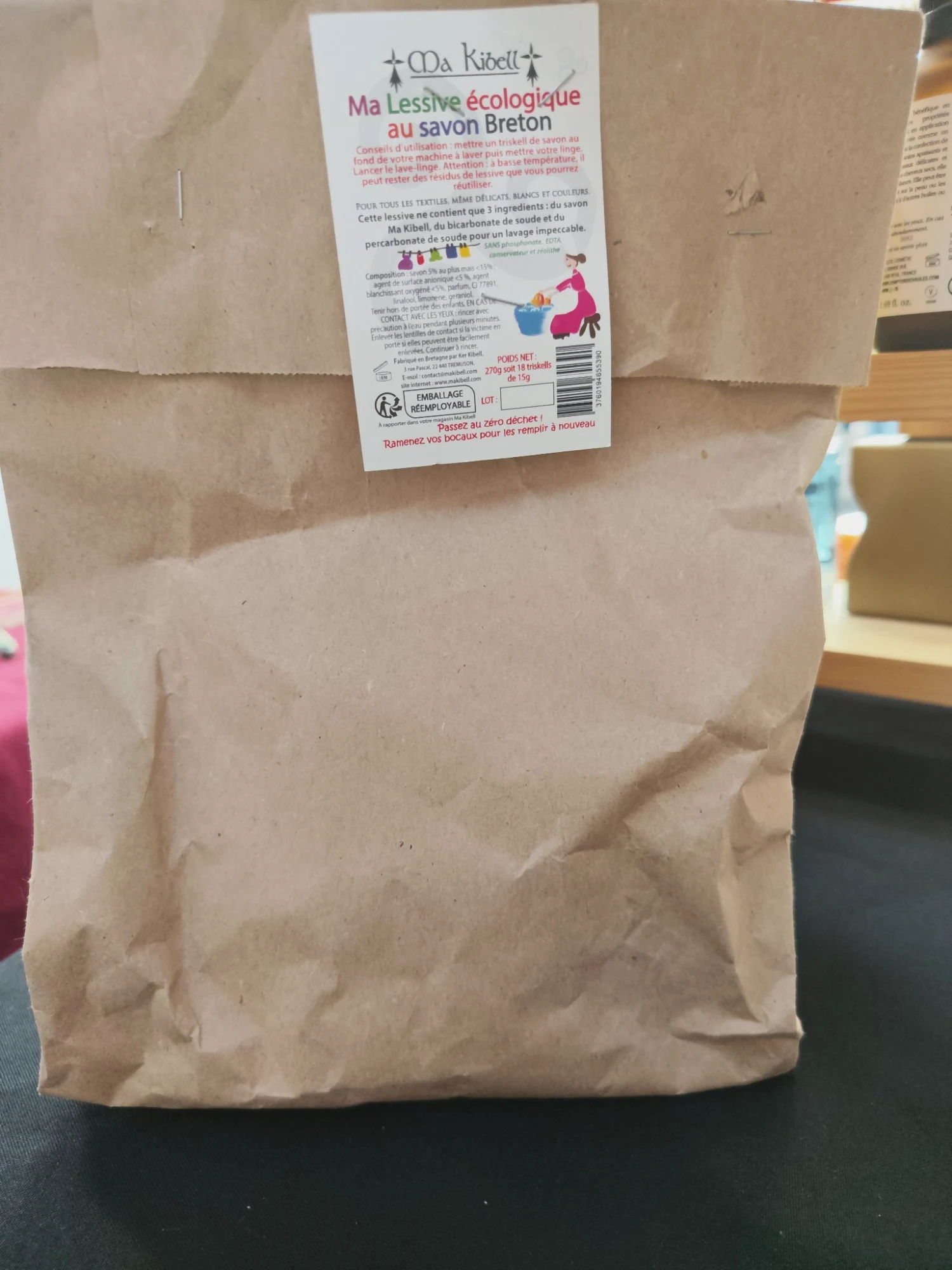 Sachet de lessive écologique au savon breton
