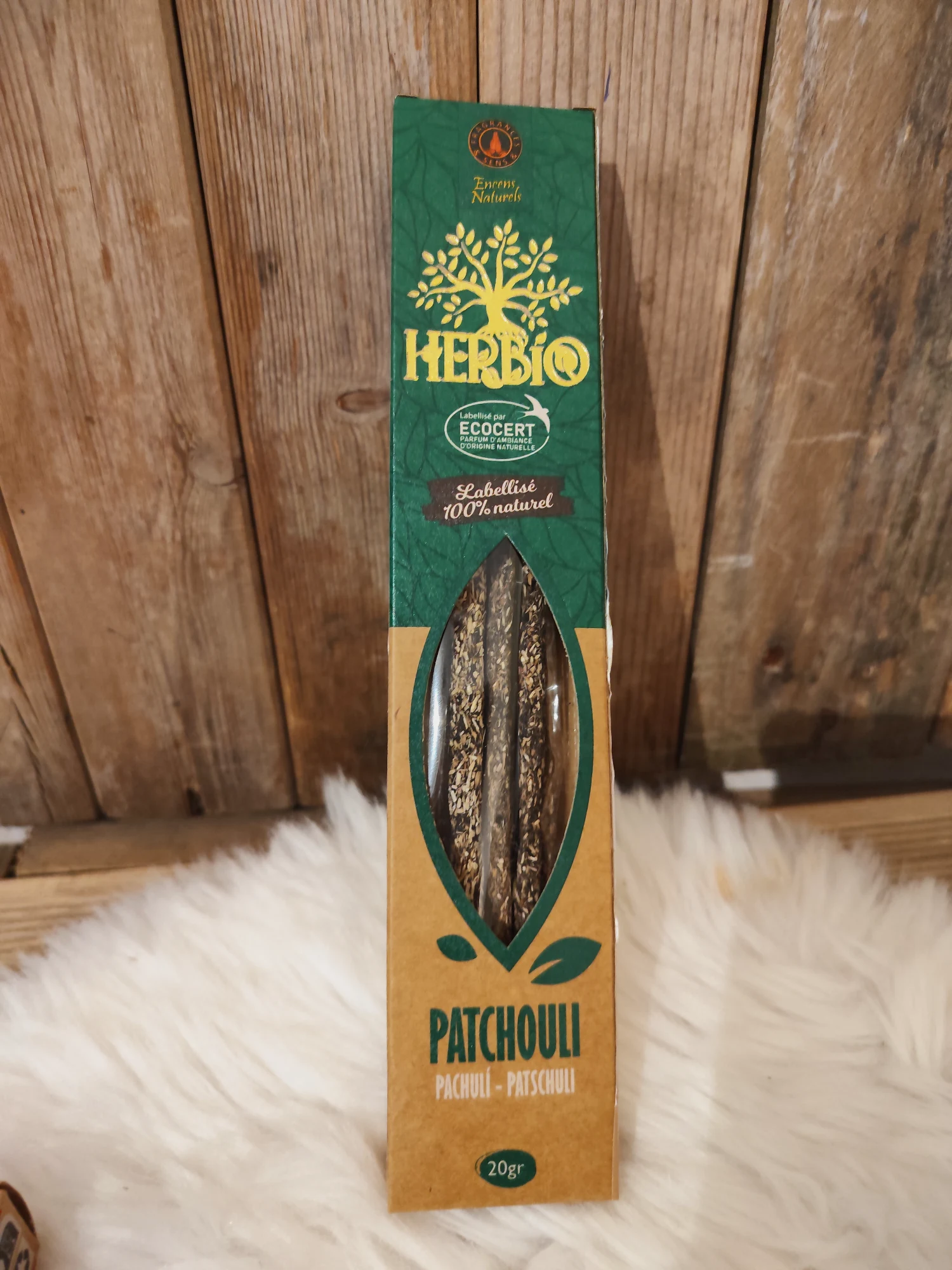 Bâtonnets d'encens naturel Herbio au Patchouli