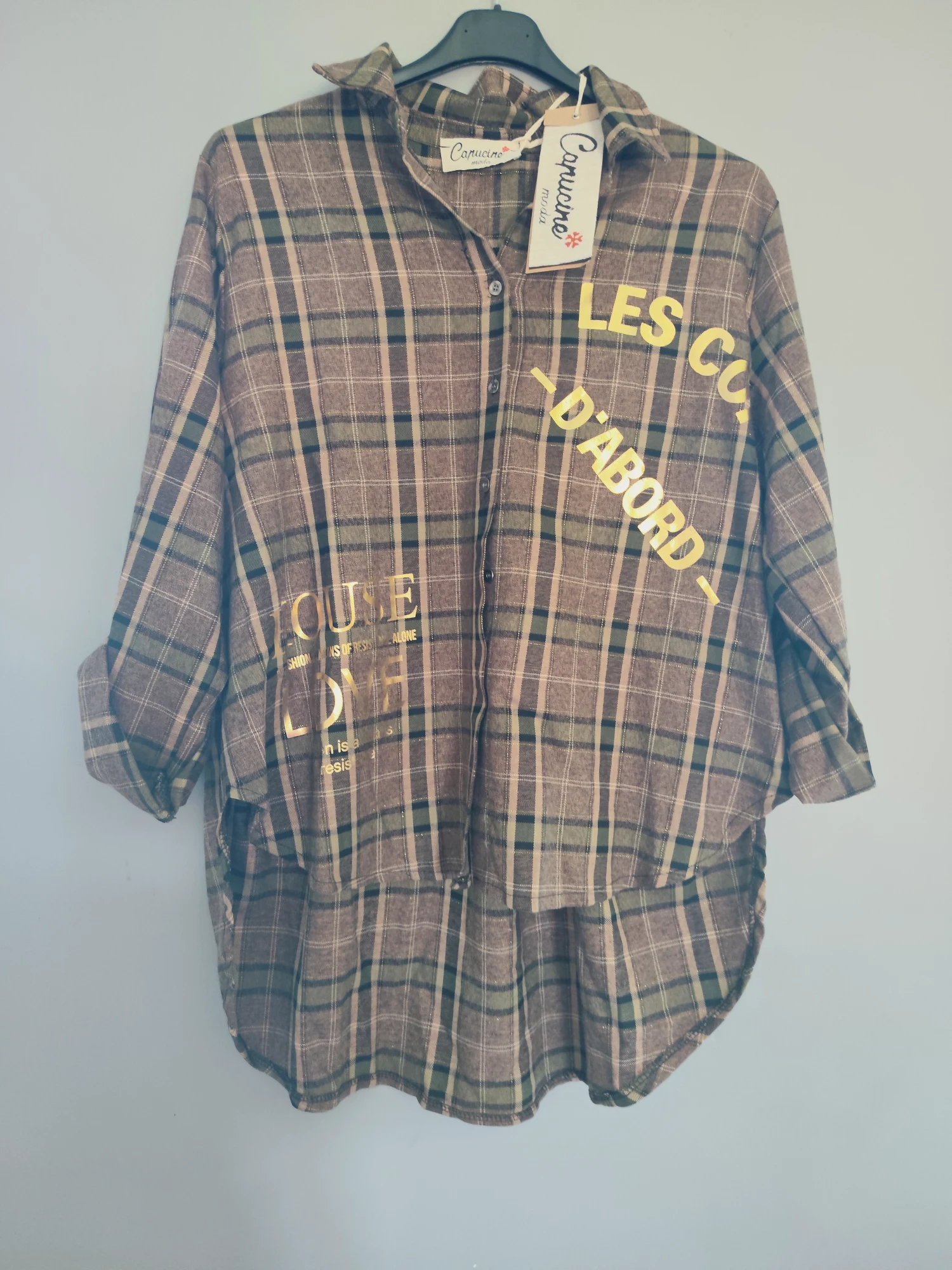 Chemise à carreaux Capucine Moda dorée