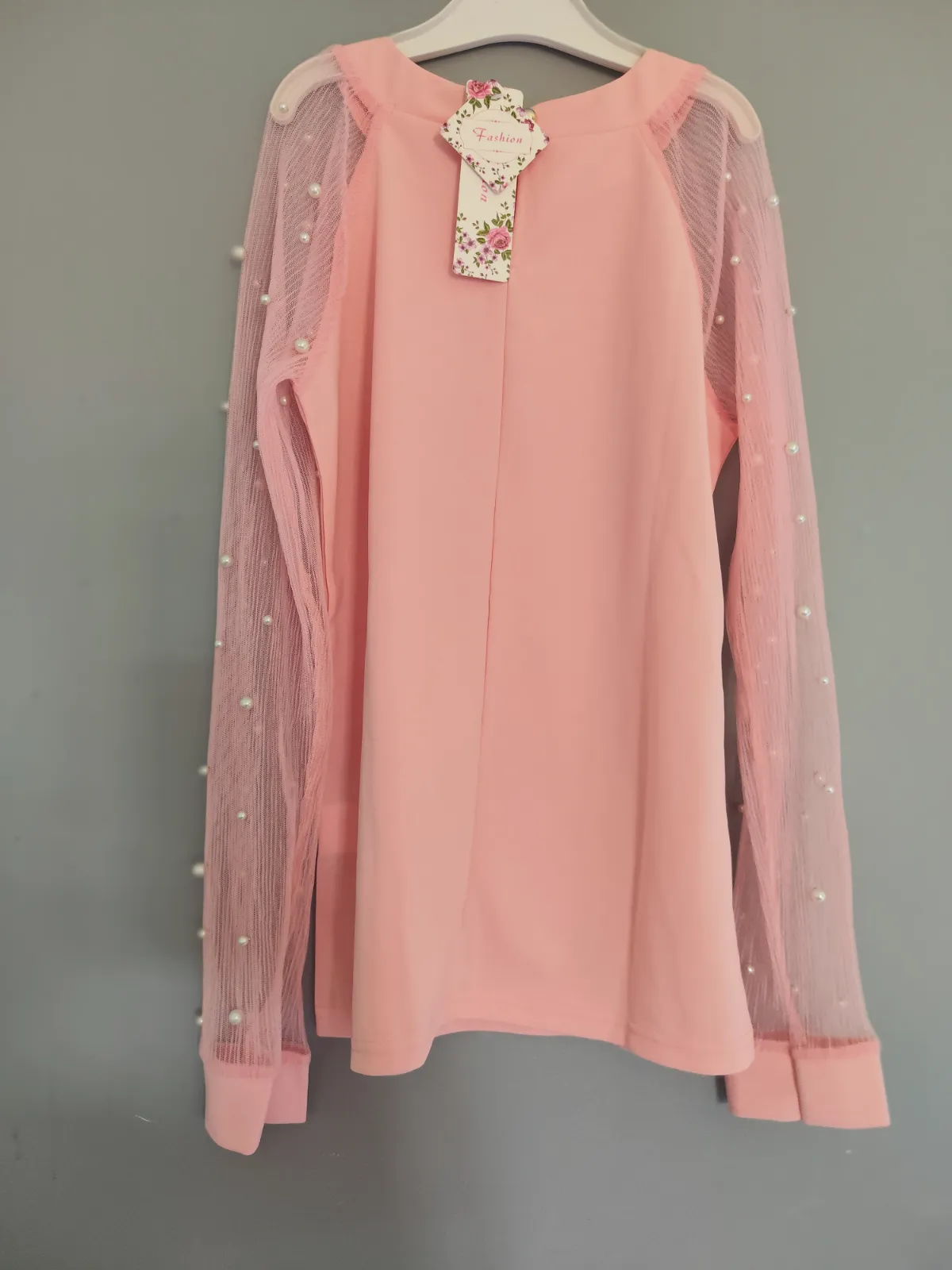 Haut rose manches tulle et perles – Fashion – taille 6 ans 4