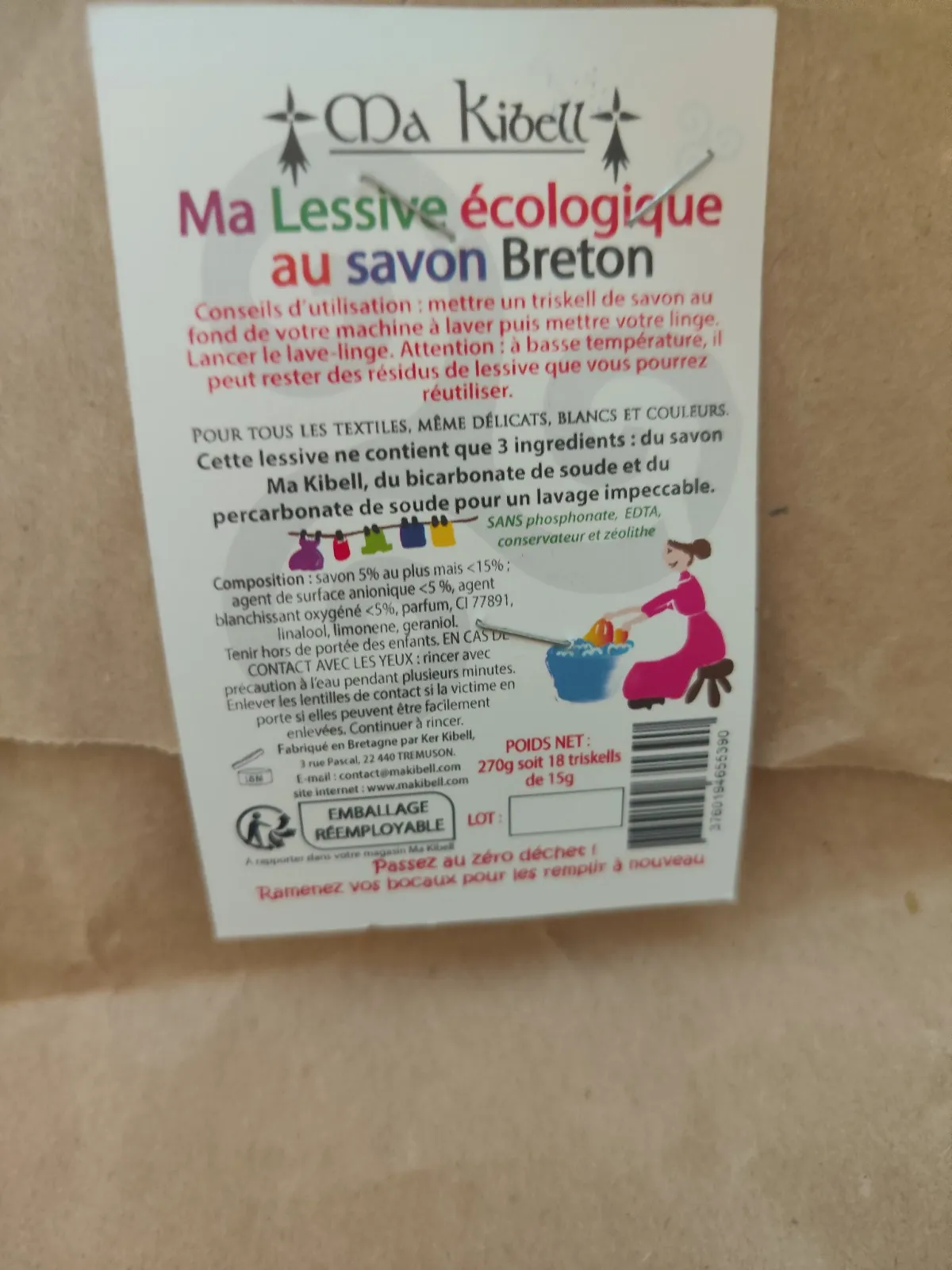 Sachet de lessive écologique au savon breton – Ma kibell 2