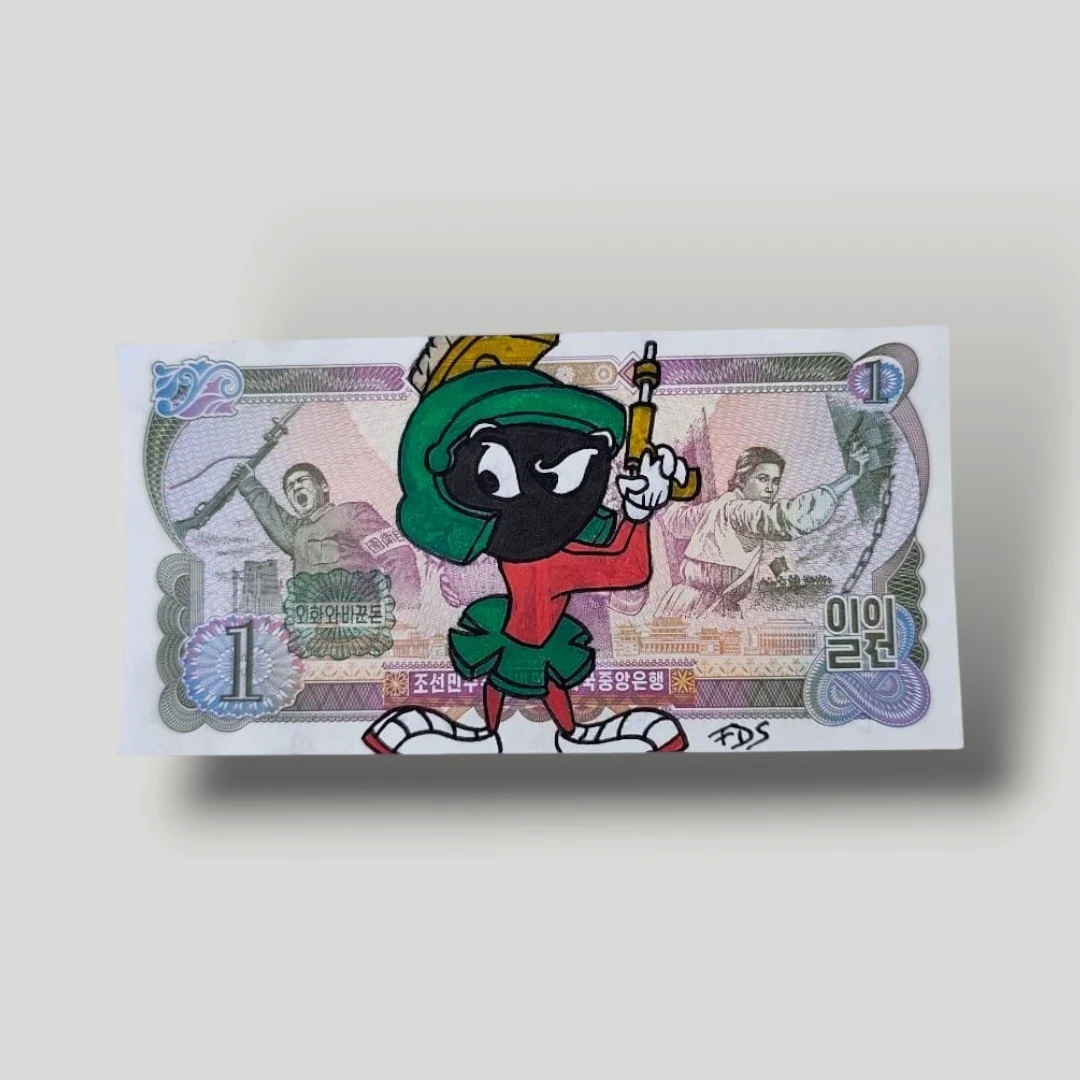 Billet Custom – Marvin le Martien (1 Won de Corée du Nord)