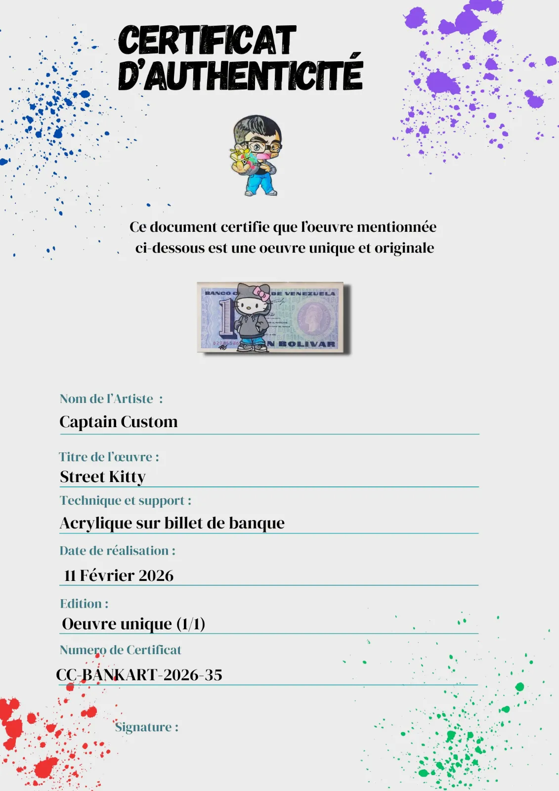 Billet Authentique Custom – Venezuela & Hello Kitty Streetwear – CAPTAIN CUSTOM 5