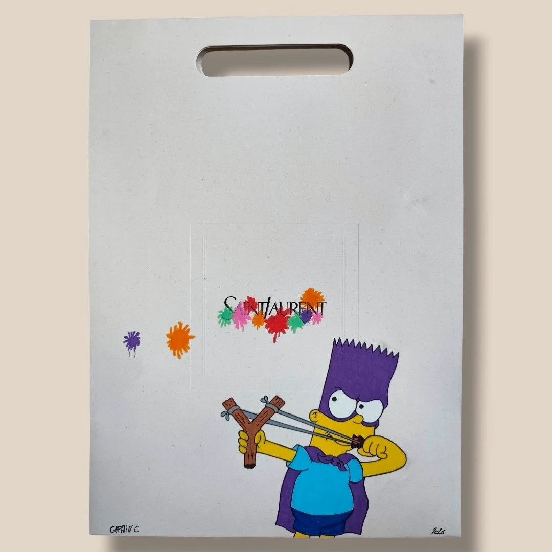 Sac Custom – Bartman / Les Simpson (Sac Shopping Saint Laurent)