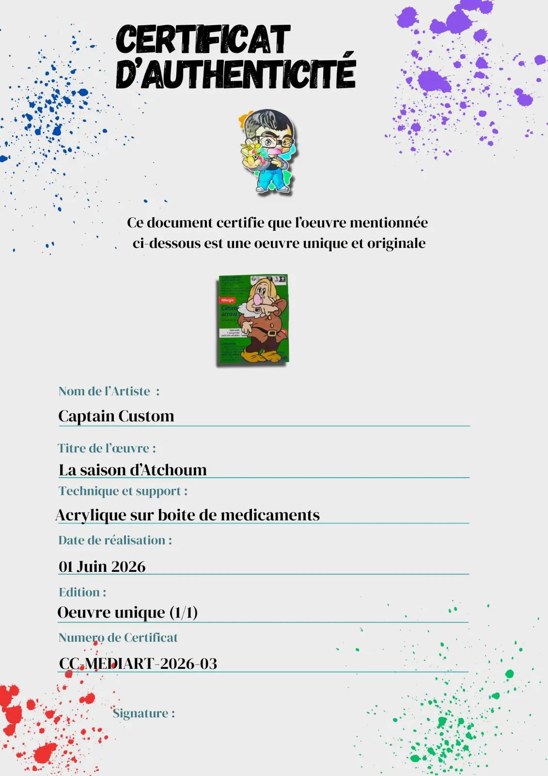 Emballage Custom – Atchoum / Blanche-Neige (Boîte Cétirizine Allergie) – CAPTAIN CUSTOM 4