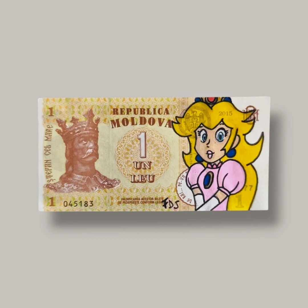 Billet Custom – Princesse Peach (1 Leu de Moldavie)