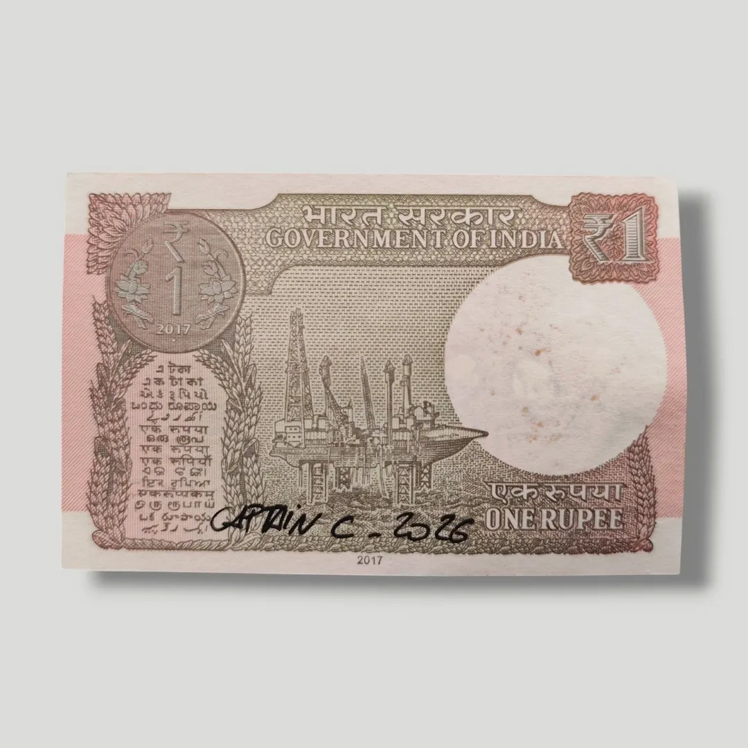 Original Money Art - Dhalsim sur Billet de 1 Roupie Indienne – CAPTAIN CUSTOM 2