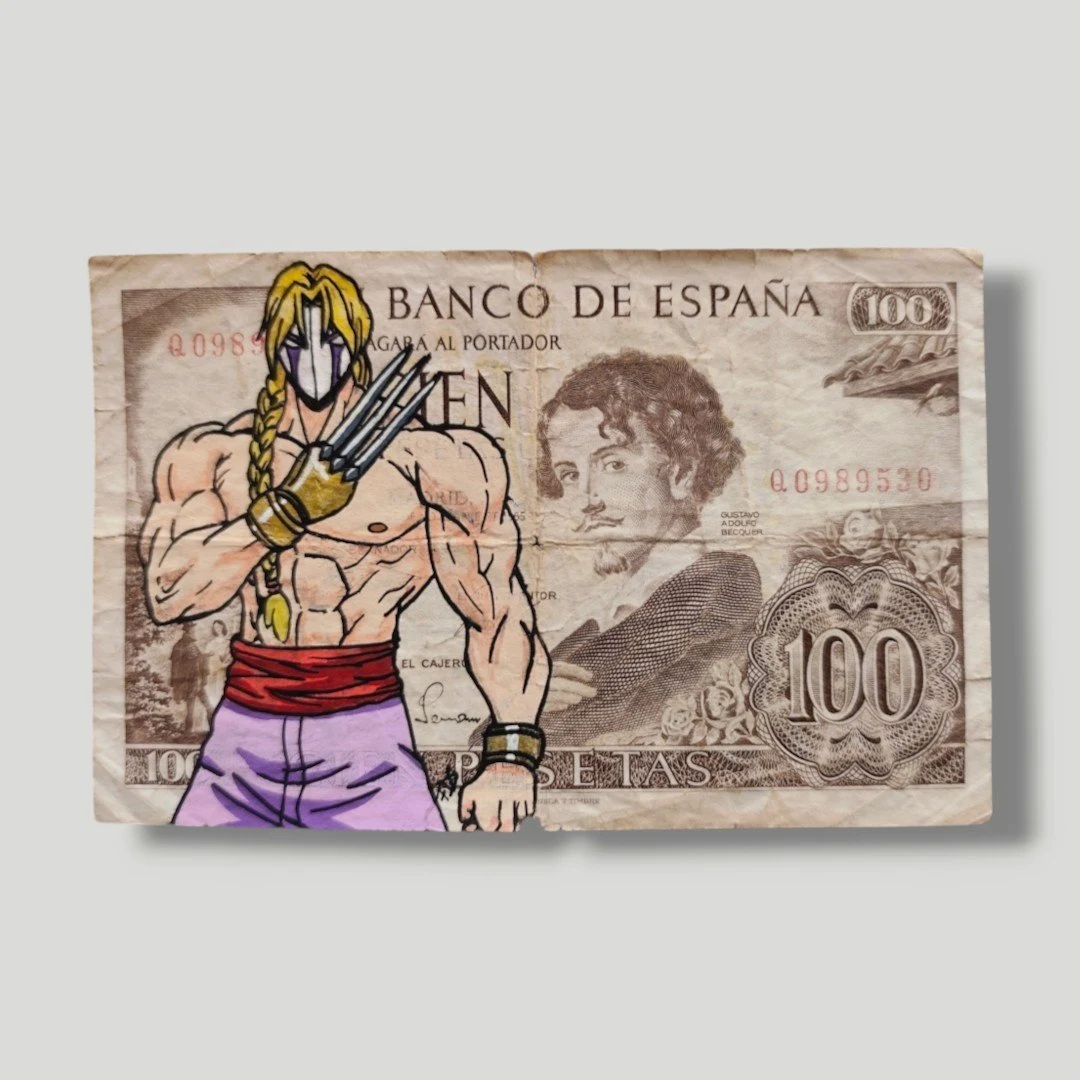 Vega Street Fighter - Money Art sur Billet Banco de España