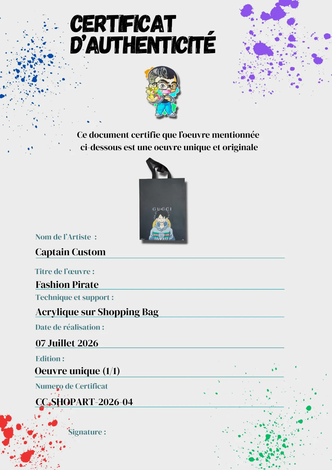 Sac Custom – Monkey D. Luffy / One Piece (Sac Shopping Gucci Noir) – CAPTAIN CUSTOM 5