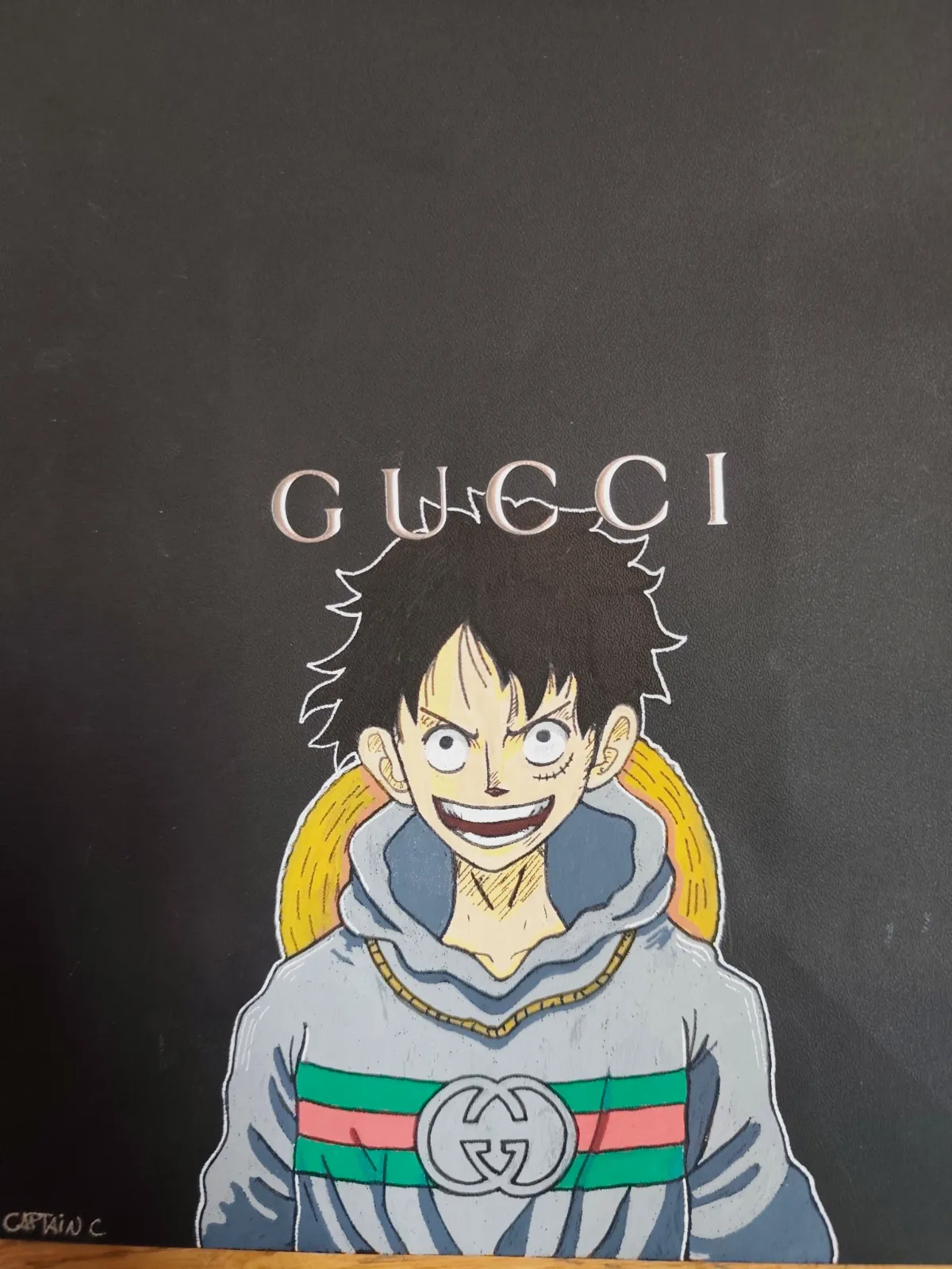 Sac Custom – Monkey D. Luffy / One Piece (Sac Shopping Gucci Noir) – CAPTAIN CUSTOM 4