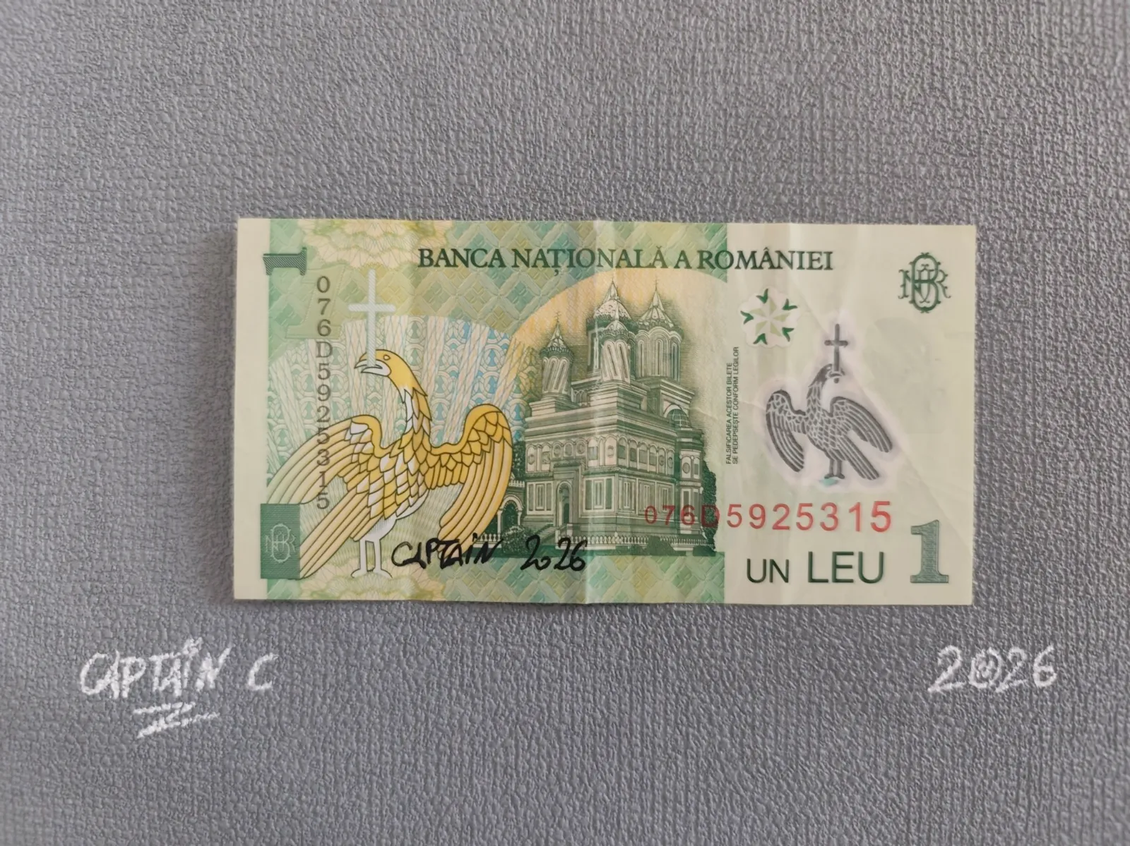 Œuvre Money Art "Bouffe tout mon argent" - Bouffe-tout sur billet de Roumanie – CAPTAIN CUSTOM 4