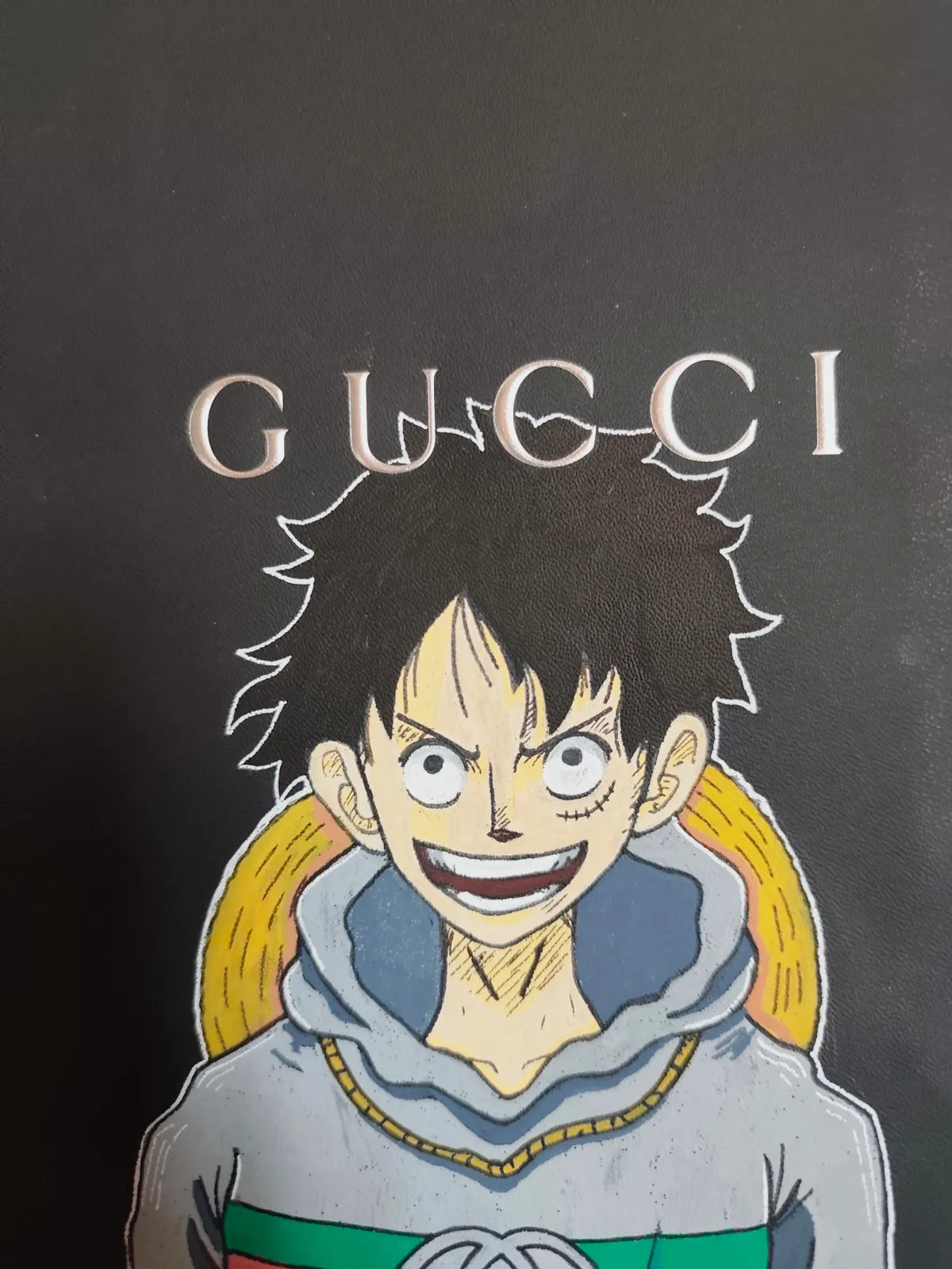Sac Custom – Monkey D. Luffy / One Piece (Sac Shopping Gucci Noir) – CAPTAIN CUSTOM 3
