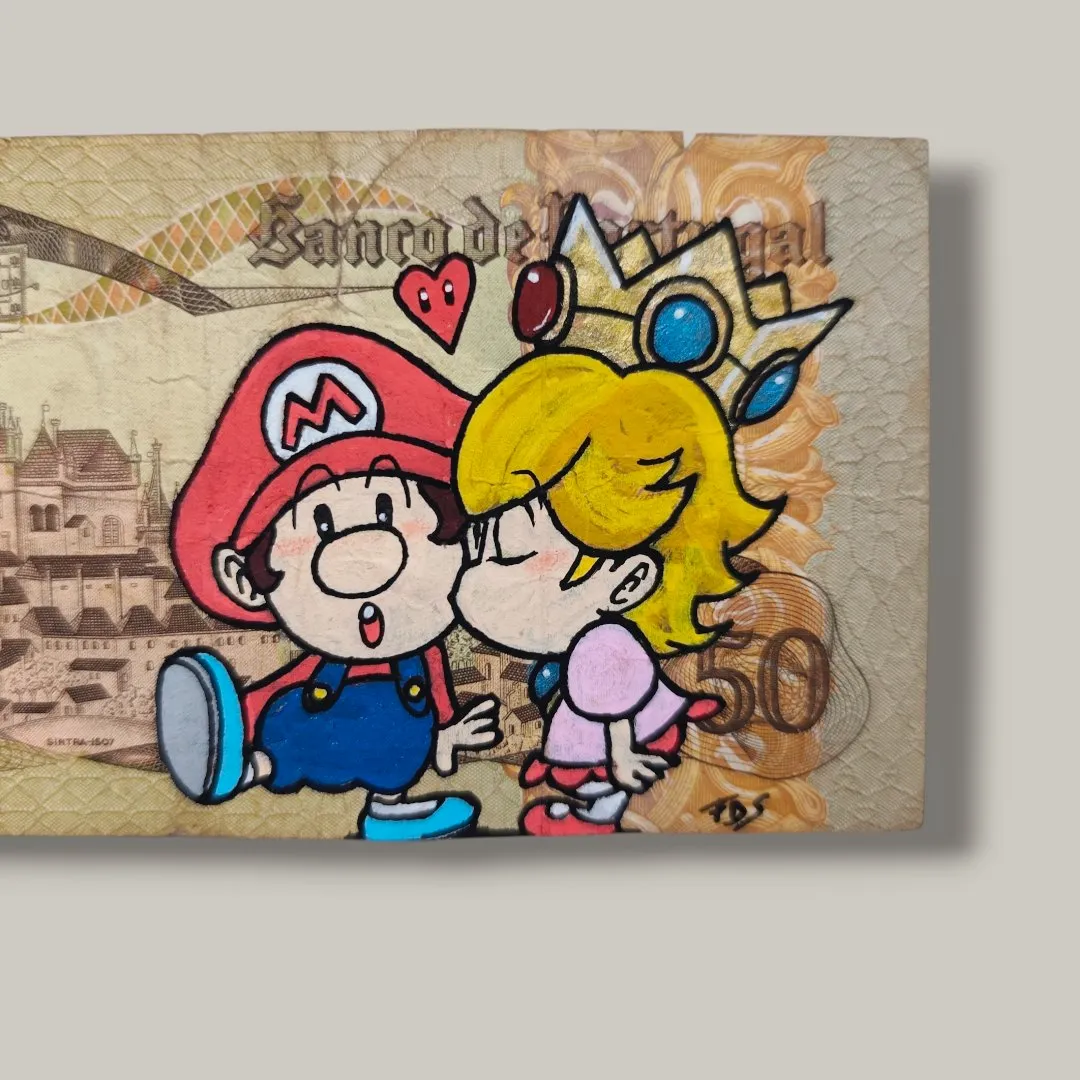 Billet Custom – Baby Mario & Baby Peach (50 Escudos du Portugal) – captain custom 2