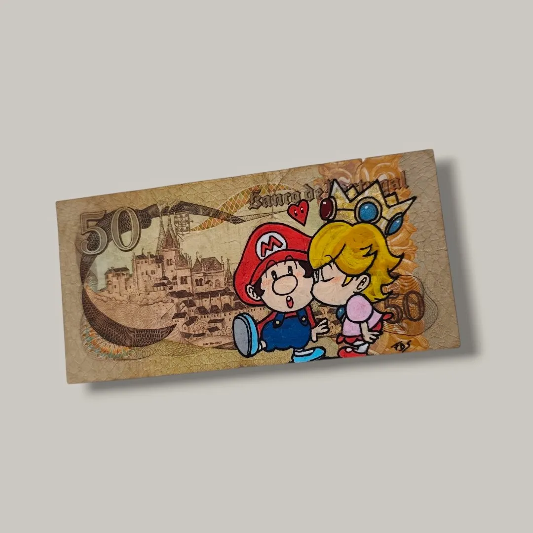 Billet Custom – Baby Mario & Baby Peach (50 Escudos du Portugal) – captain custom 3