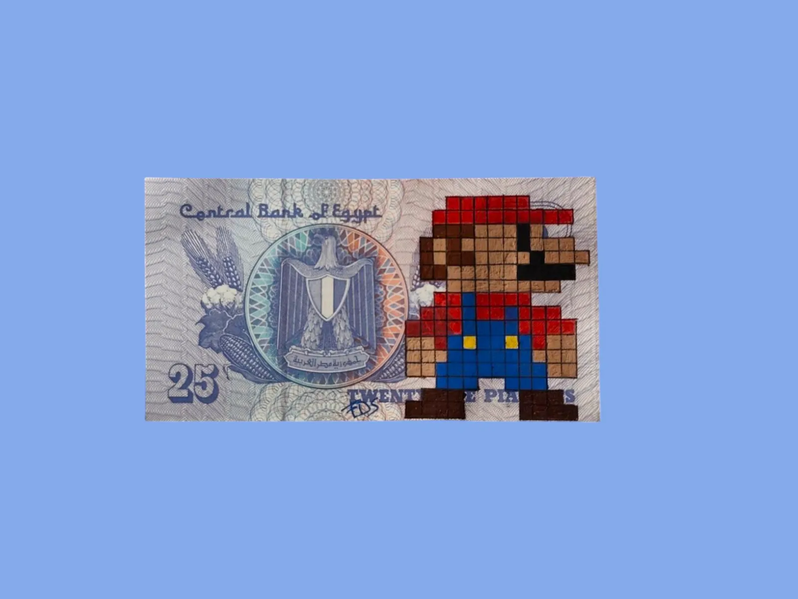 Billet Authentique Custom – Égypte & Mario Pixel Art 8-Bit – CAPTAIN CUSTOM 3
