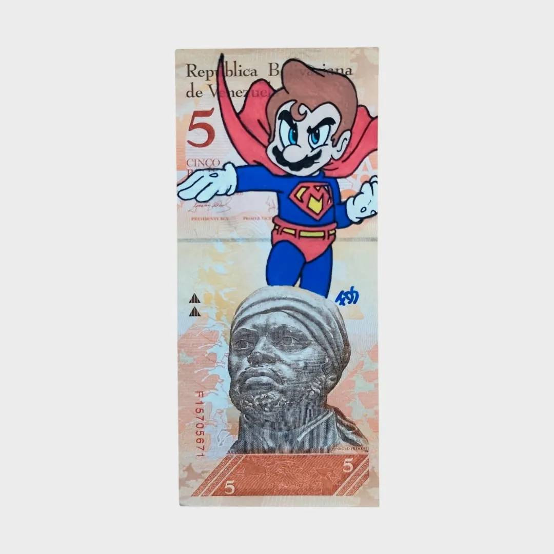 Billet Custom – Super Mario (5 Bolívares du Venezuela) – CAPTAIN CUSTOM 3