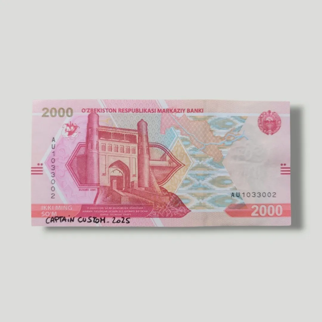 Billet Custom – Marge Simpson / Les Simpson (2000 So'm d'Ouzbékistan) – CAPTAIN CUSTOM 2