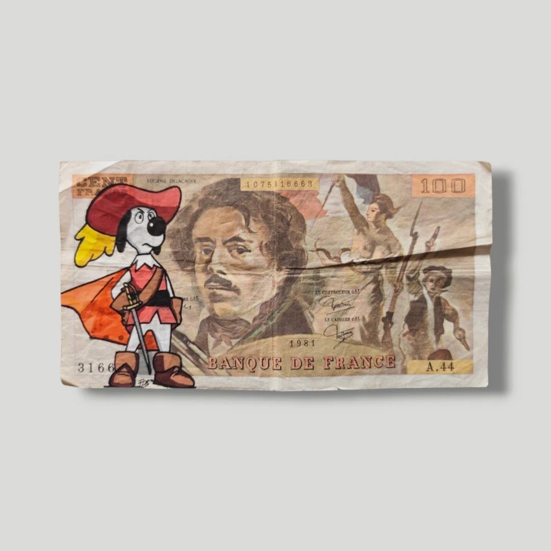 Billet Custom – Dogtanian / D'Artagnan (100 Francs Eugène Delacroix)