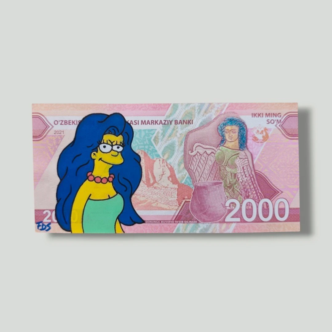 Billet Custom – Marge Simpson / Les Simpson (2000 So'm d'Ouzbékistan)