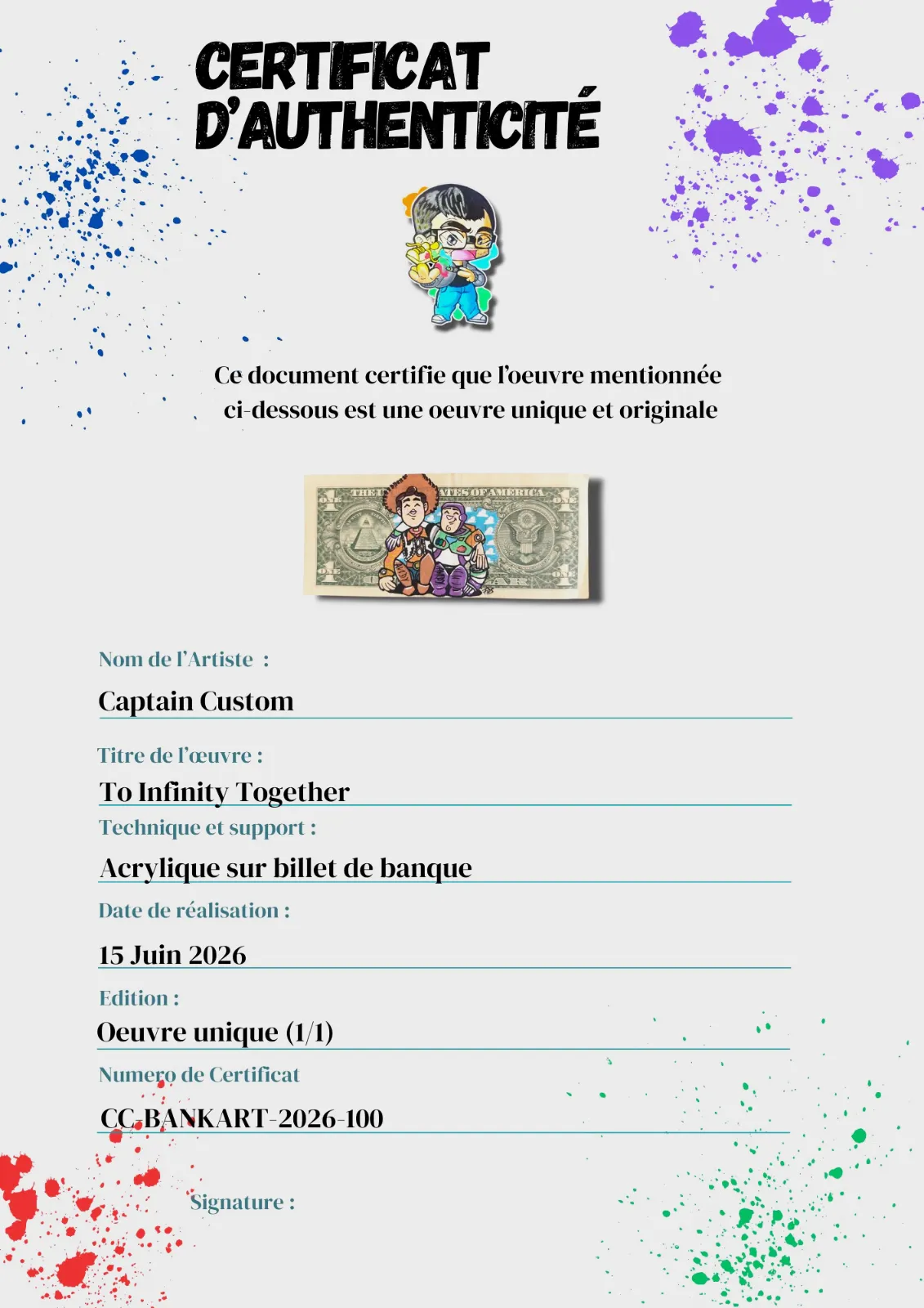 Billet Authentique Custom – USA & Toy Story (Woody & Buzz) – Captain Custom 4