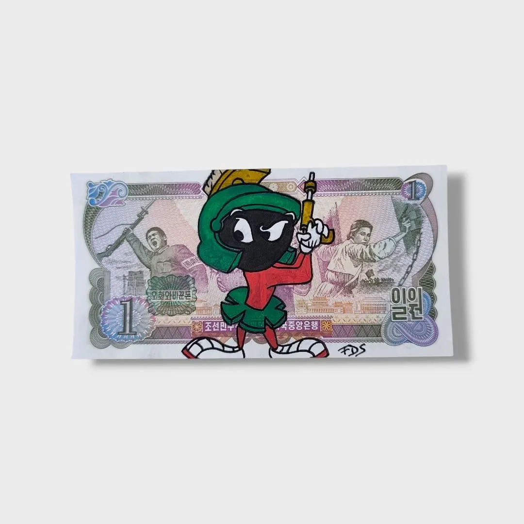 Billet Custom – Marvin le Martien (1 Won de Corée du Nord) – CAPTAIN CUSTOM 3