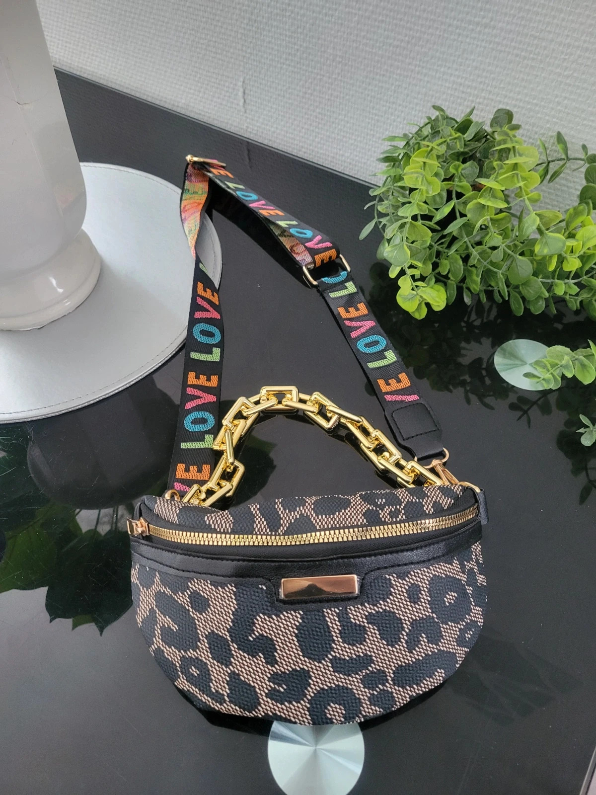 Sac à main léopard noir marron tendance 3
