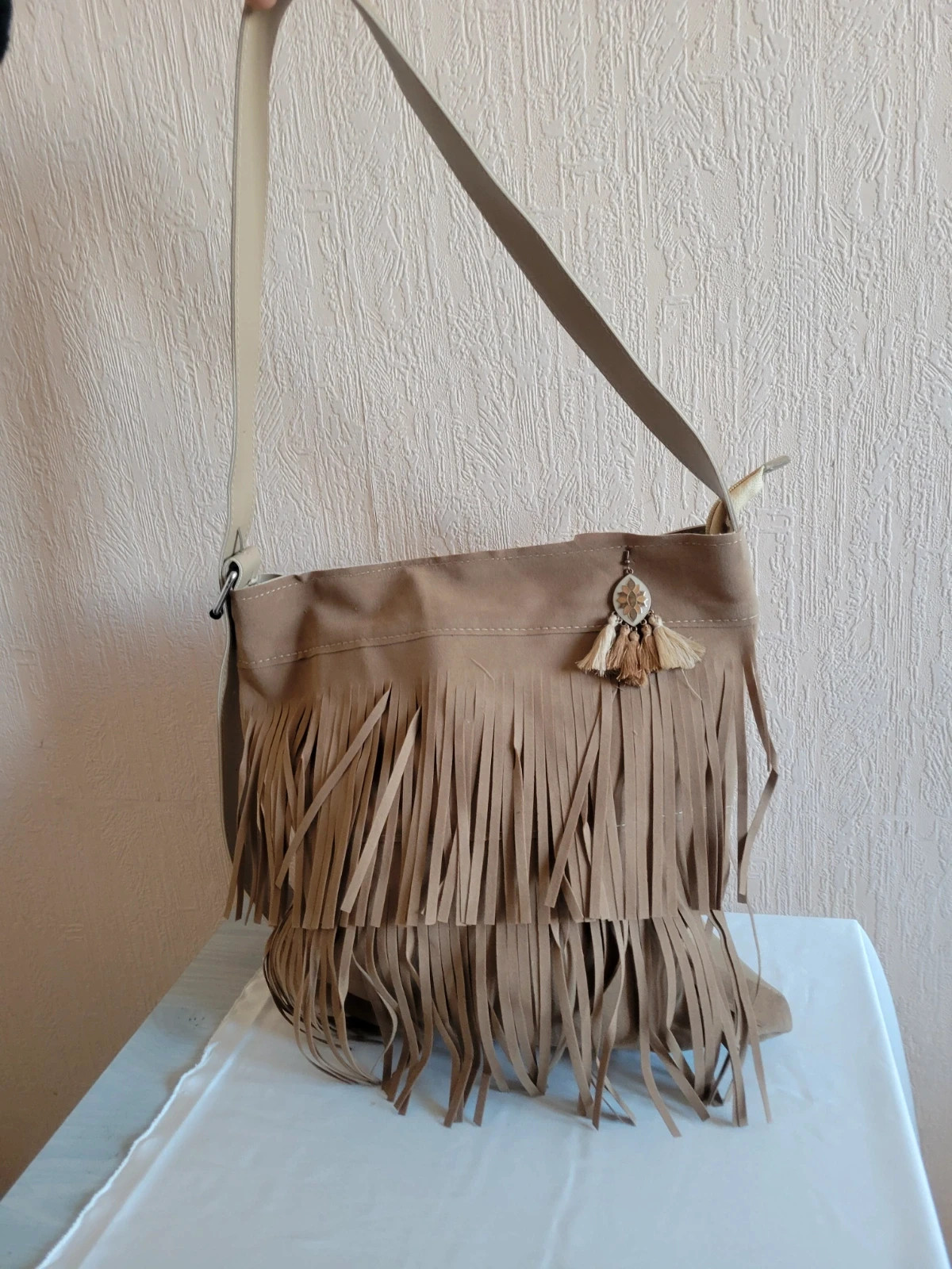 Sac à bandoulière marron kaki très bon état 3