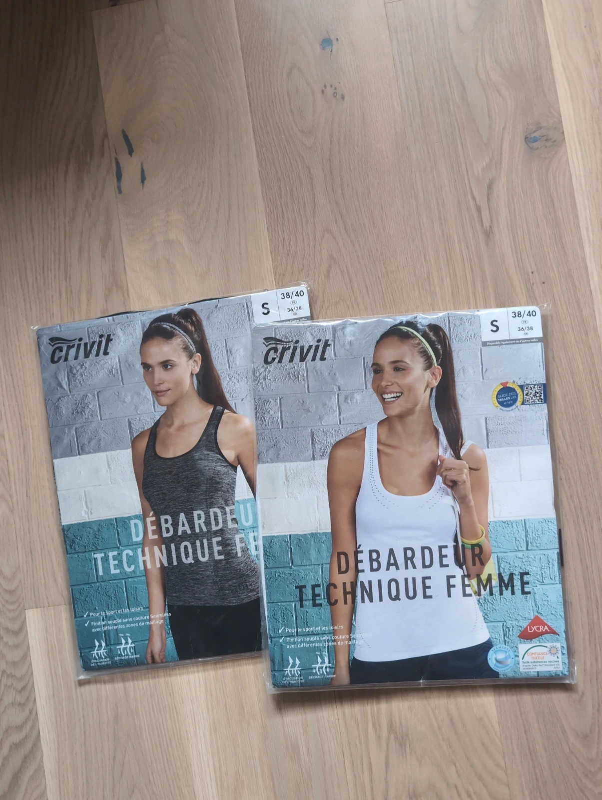 Lot 2 débardeurs sport Technique femme Crivit - Taille S