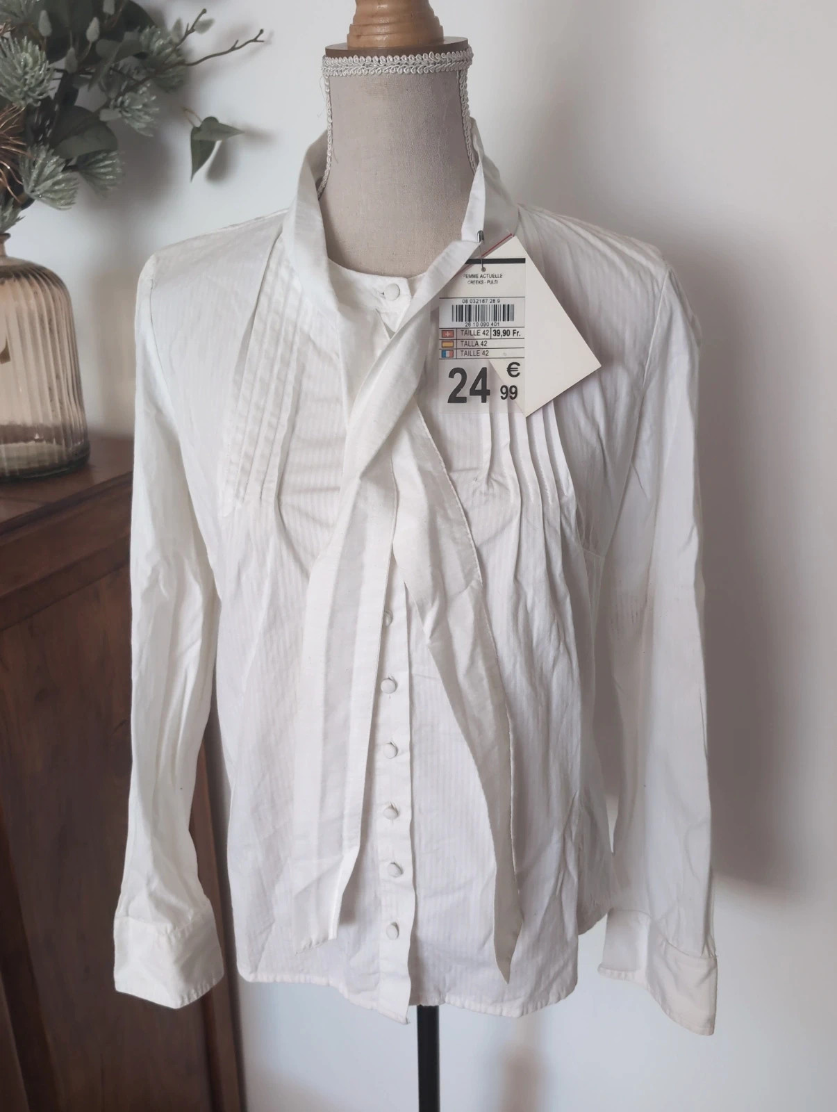 Creeks Chemise Femme Blanche XL Neuve avec Étiquette Chic Élégante