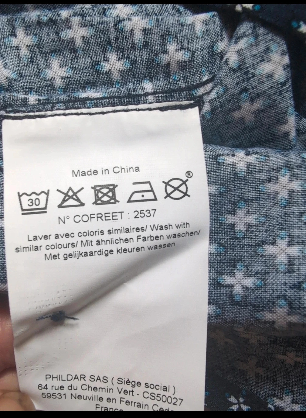 Chemisier / Blouse fluide Phildar Bleu marine à motifs - Taille S - Look Casual chic – Phildar – taille S / 36 / 8 3