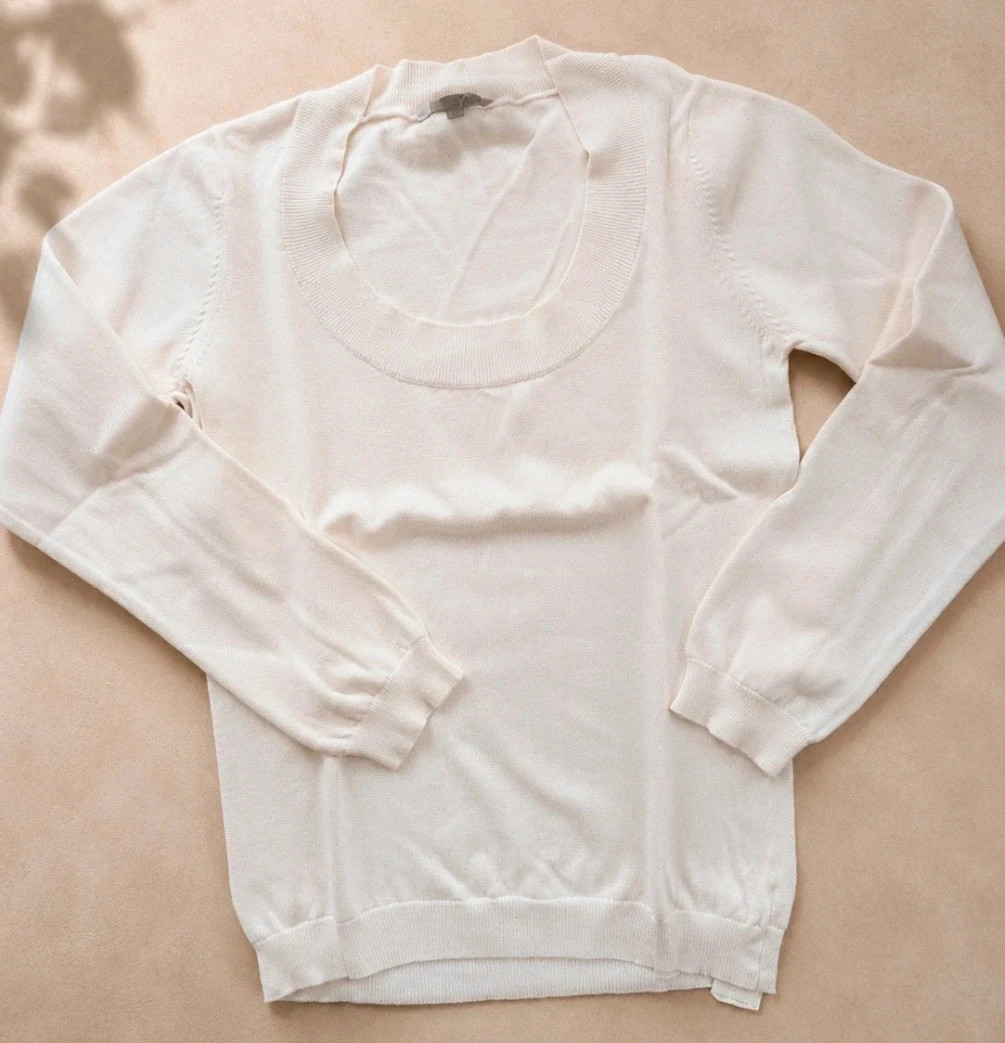 Pull col rond femme Etam blanc en coton - Taille 40 - Élégant et Intemporel – Etam – taille M / 38 / 10 2
