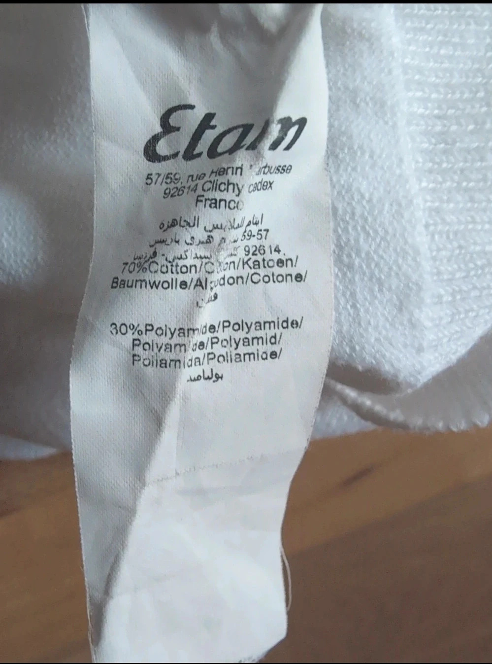 Pull col rond femme Etam blanc en coton - Taille 40 - Élégant et Intemporel – Etam – taille M / 38 / 10 4