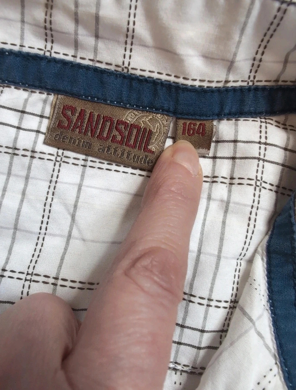 Chemise blanche à carreaux Garçon - Sandsoil - Taille 14 ans - Style Casual chic – Sandsoil – taille 14 ans / 164 cm 5