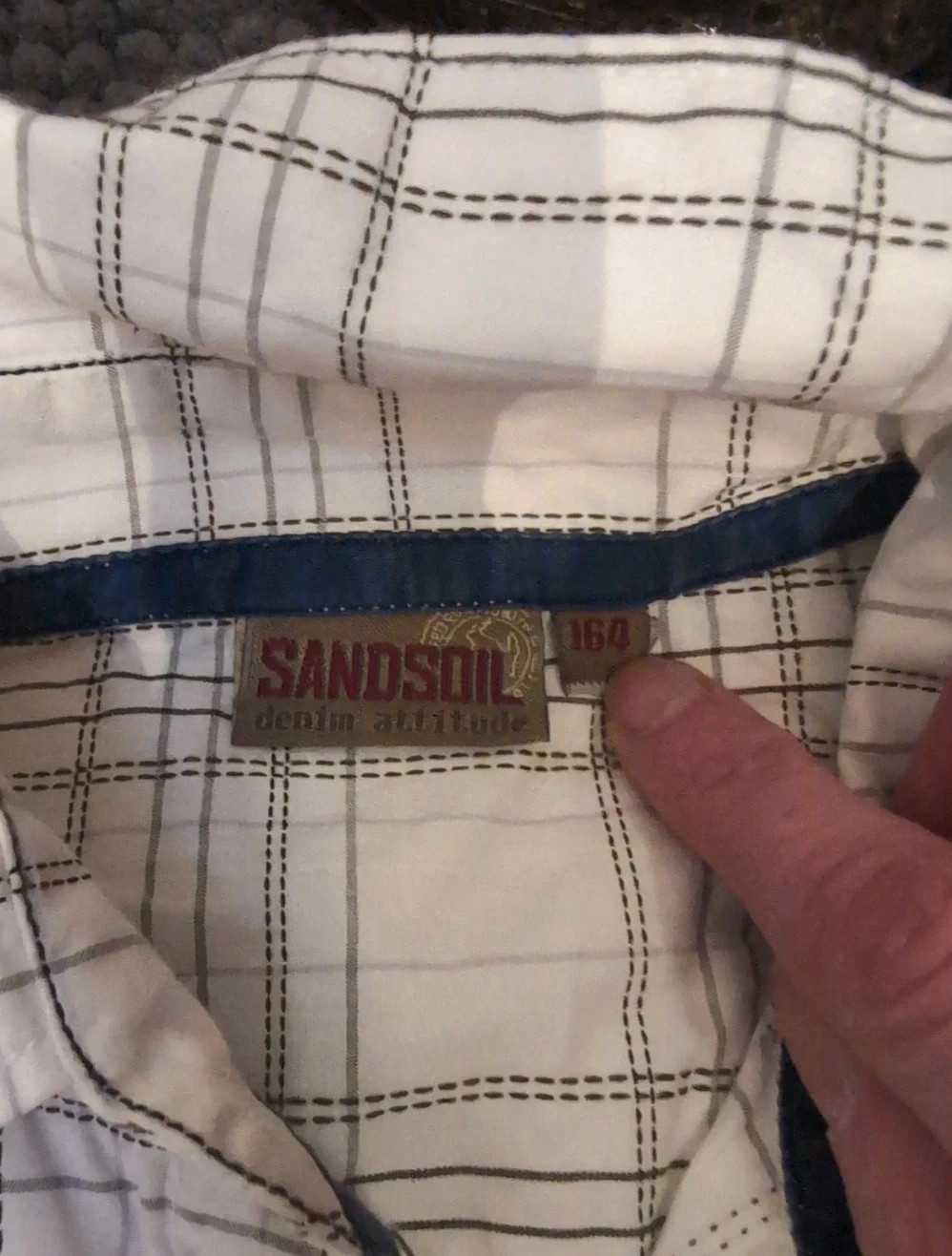 Chemise blanche à carreaux Garçon - Sandsoil - Taille 14 ans - Style Casual chic – Sandsoil – taille 14 ans / 164 cm 3
