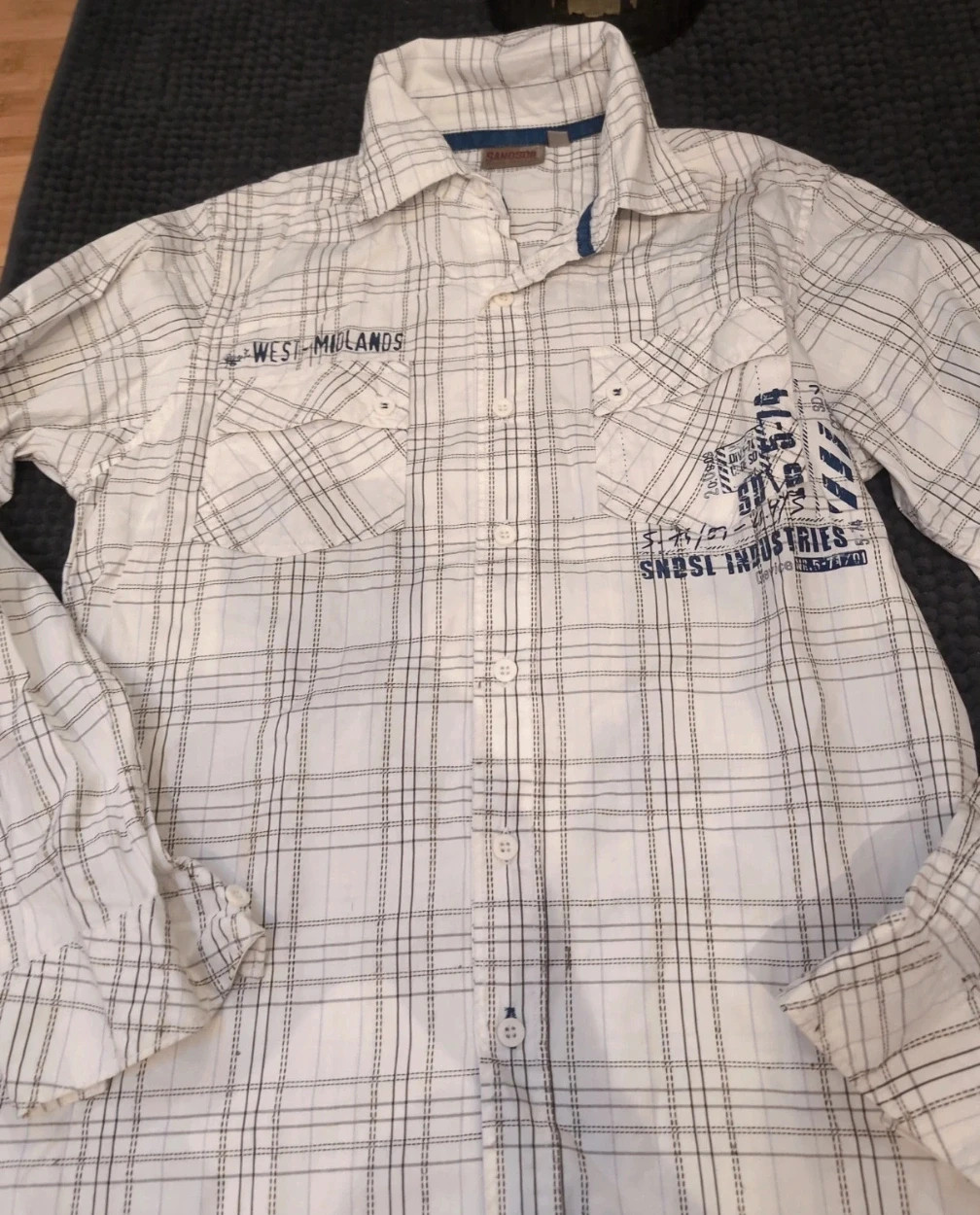 Chemise blanche à carreaux Garçon - Sandsoil - Taille 14 ans - Style Casual chic – Sandsoil – taille 14 ans / 164 cm 2