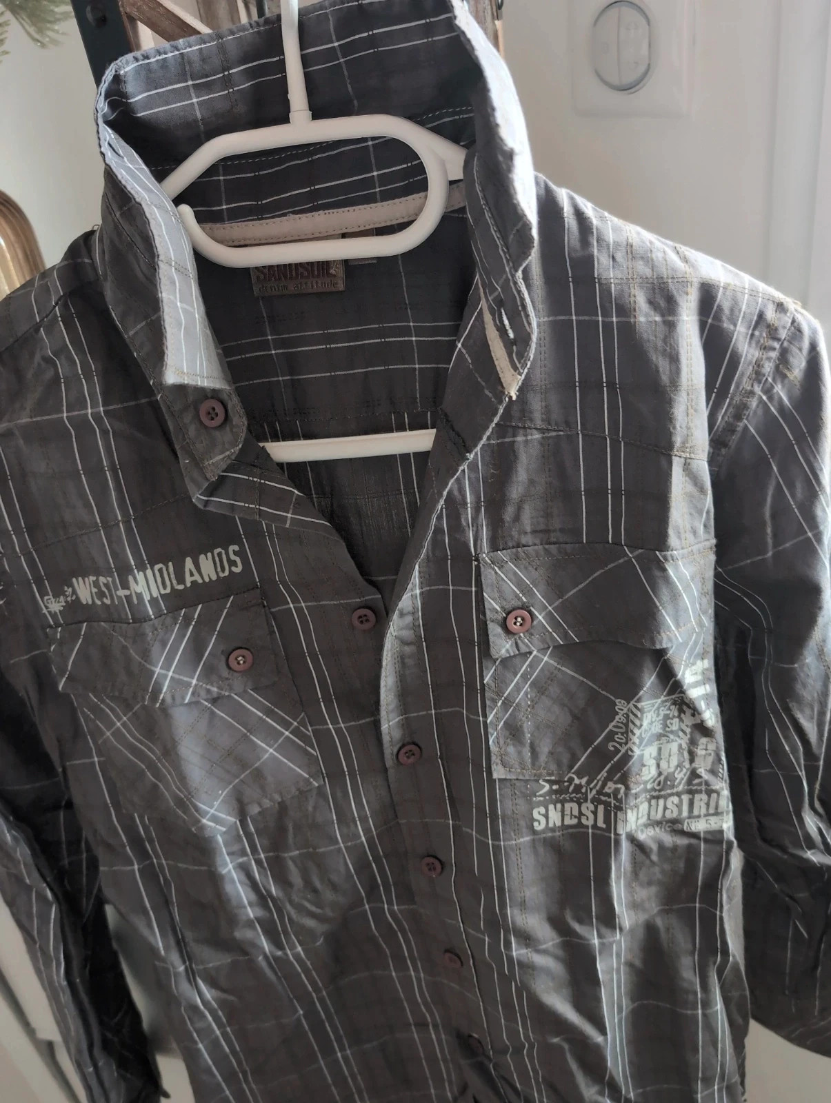 Chemise garçon à carreaux gris anthracite manches longues - Sandsoil - Taille 12 ans - Style Casual – Sandsoil – taille 12 ans / 152 cm 2