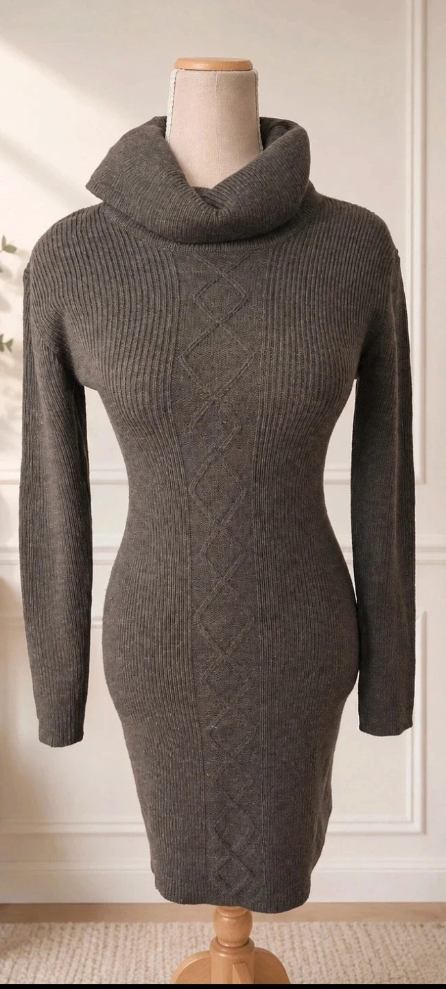 Robe pull La redoute Gris Maille Col montant Taille XS Élégante et féminine – La Redoute – taille XS / 34 / 6 2