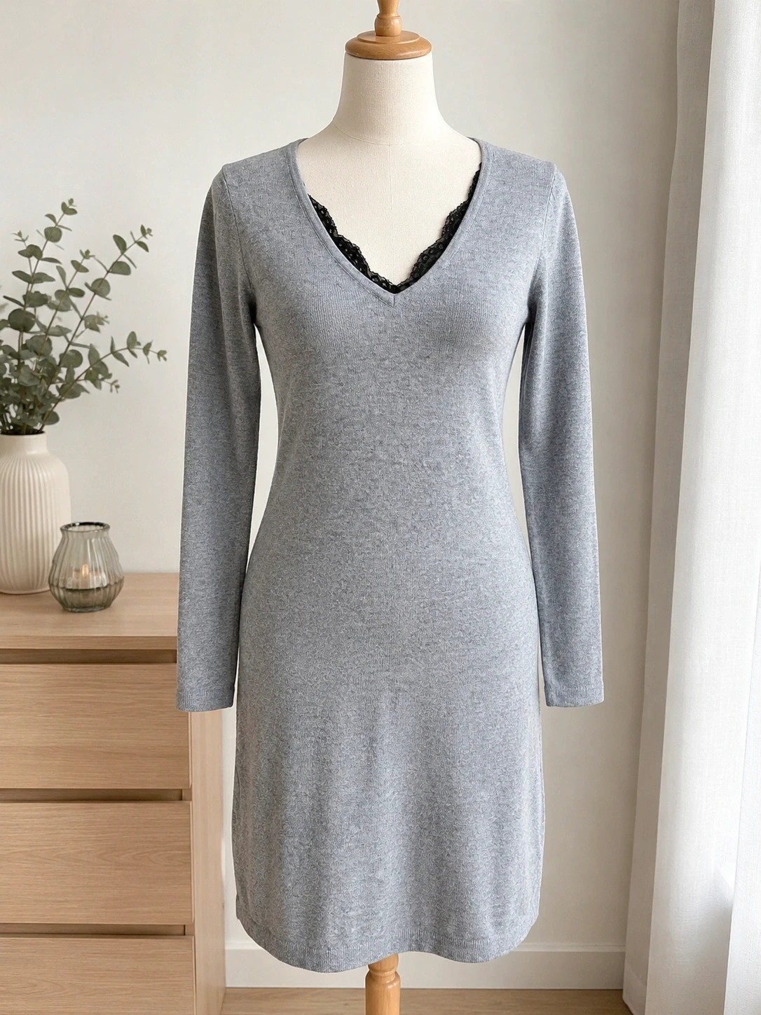Robe pull femme Camaïeu grise – Tunique longue – Taille S - style chic et féminin – Camaïeu – taille S / 36 / 8 2