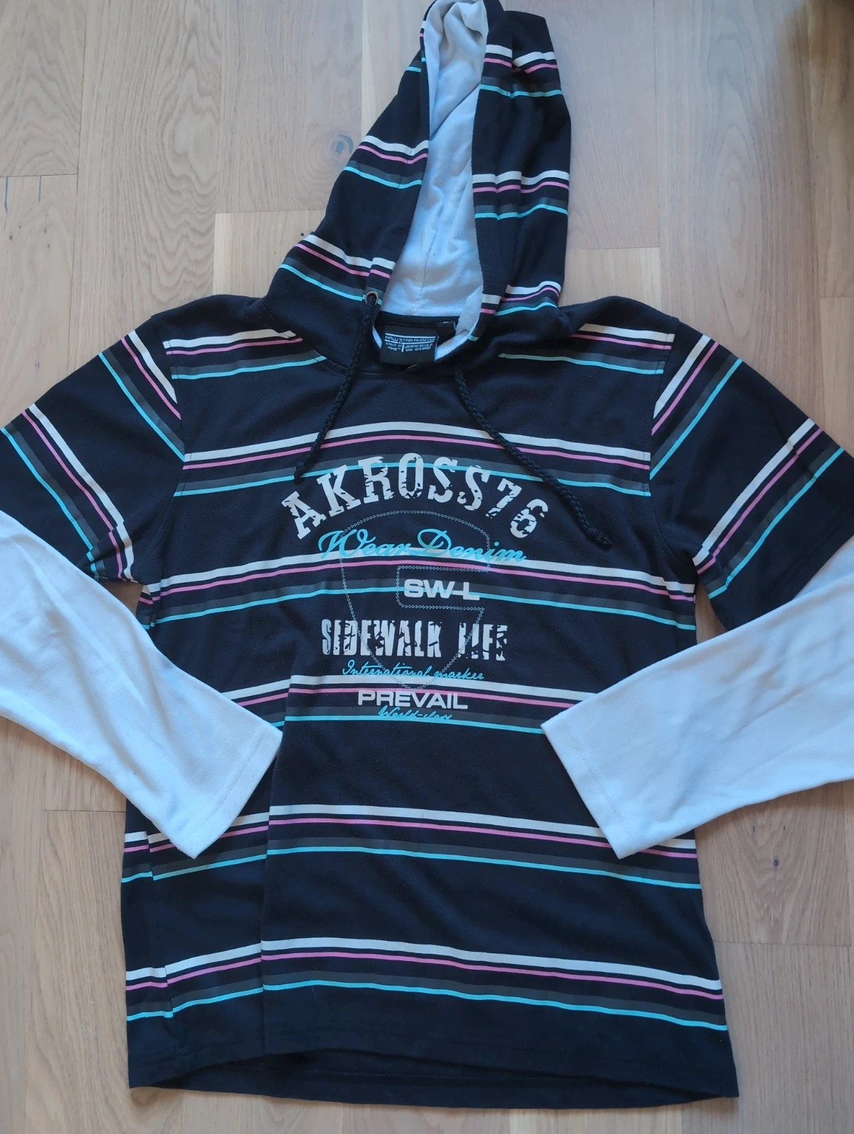 Sweat à capuche G-Star RAW rayé vintage - Taille L Style streetwear rétro
