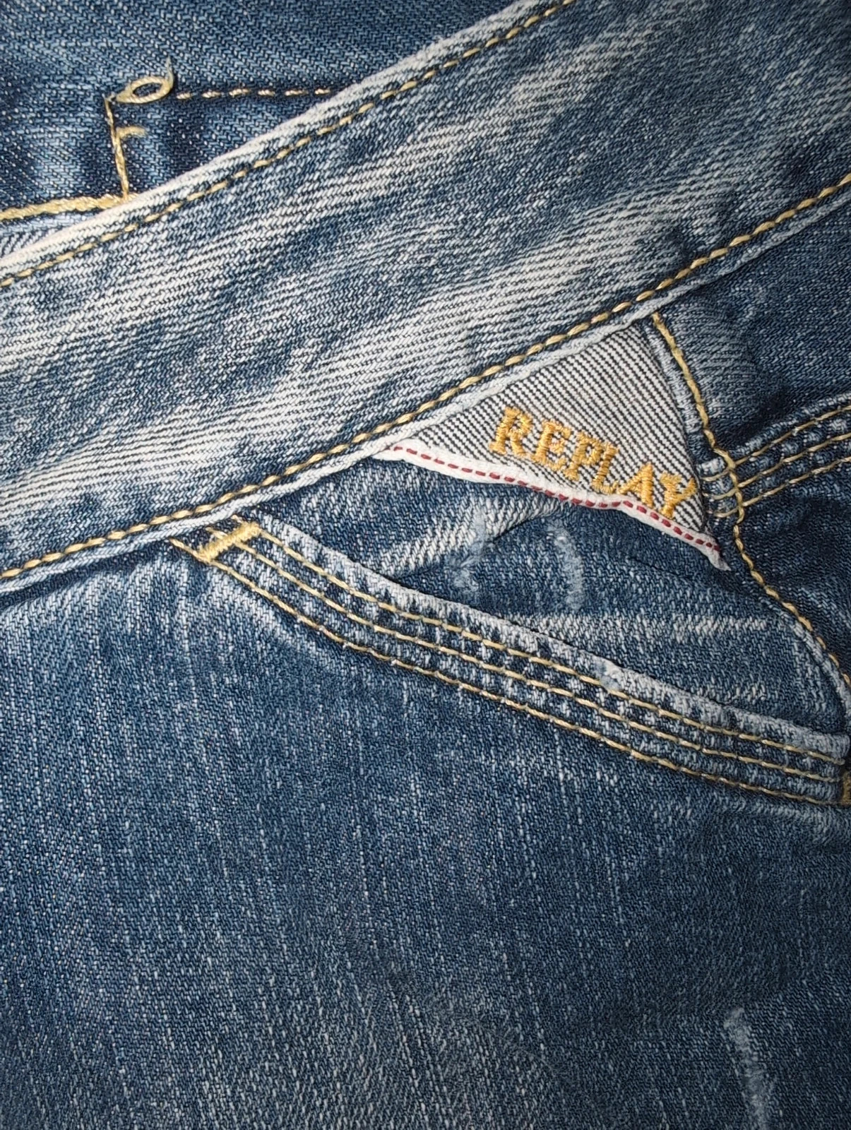 Jean Replay Femme 36 – Vintage Stockholm – Denim délavé & détails strass – Replay – taille S / 36 / 8 3