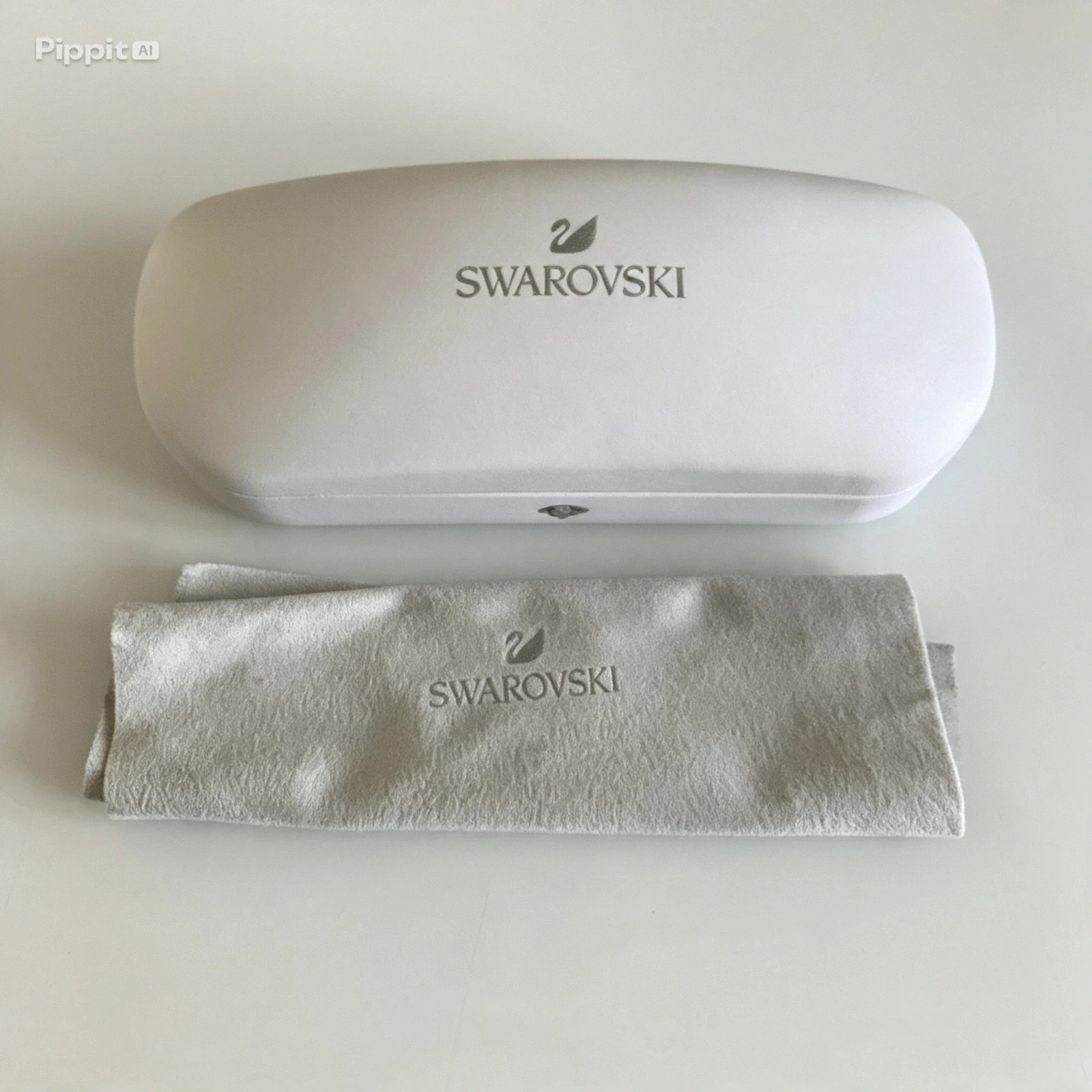 Étui à lunettes Swarovski femme blanc Excellent état avec chiffon microfibre