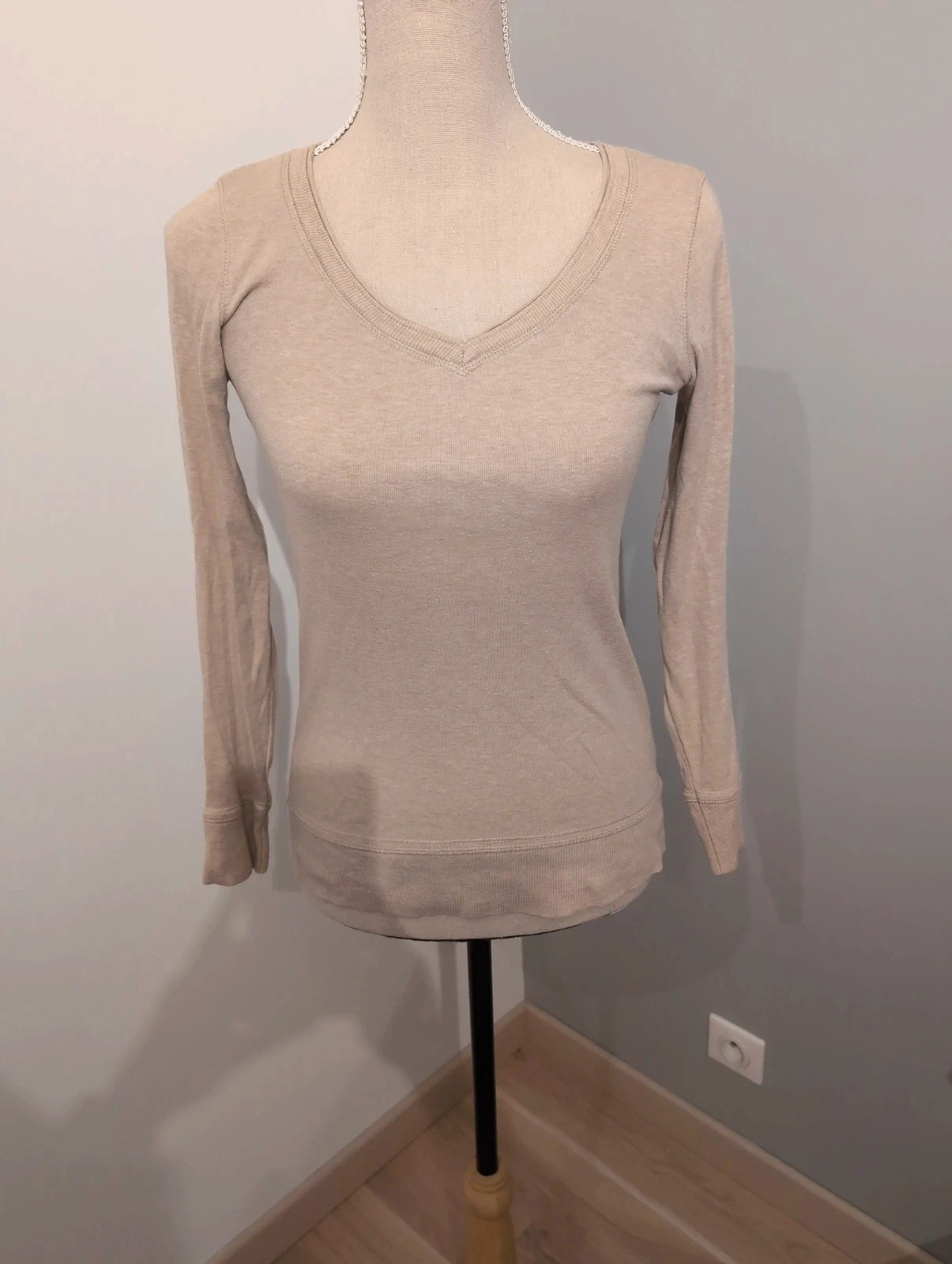 Tee-shirt manches longues Pimkie beige – XS – tendance – Pimkie – taille XS / 34 / 6 2