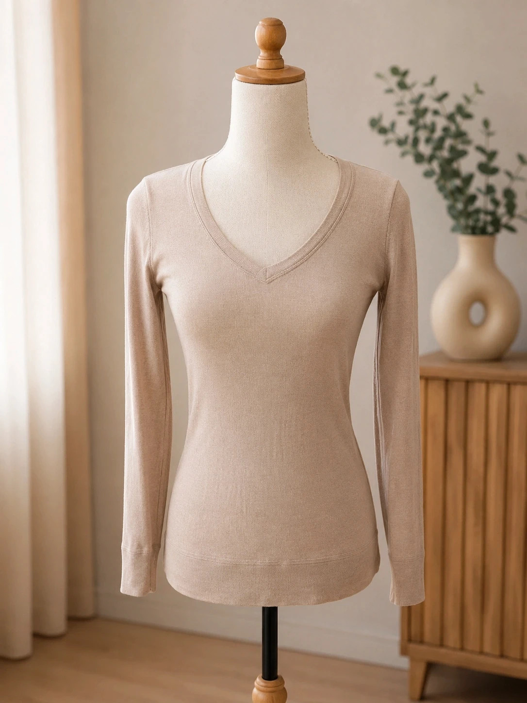 Tee-shirt manches longues Pimkie beige – XS – tendance