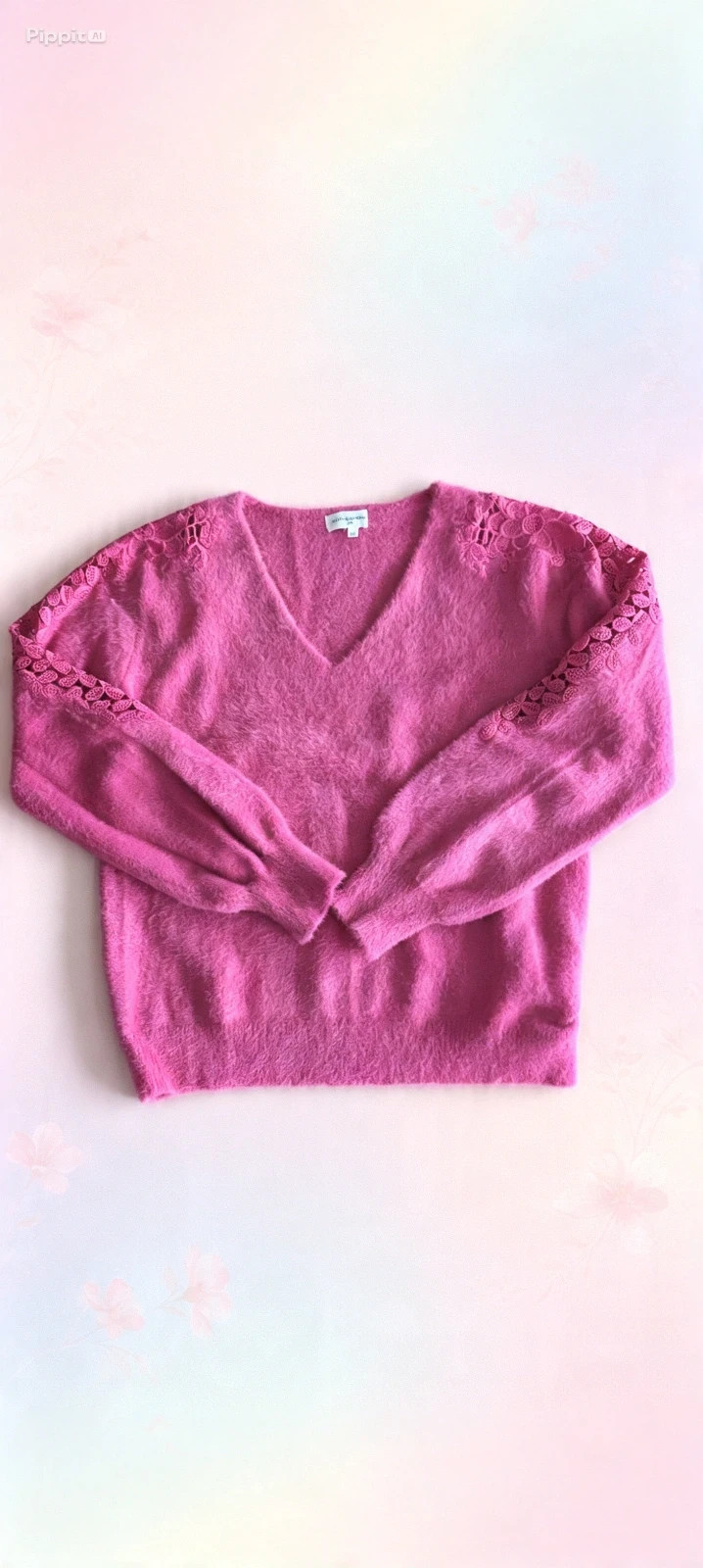 pull hiver fuchsia brodés sur les manches – Ikoone & Bianka – Taille unique - Doux et élégant – Ikoone&Bianka – taille Taille unique 4