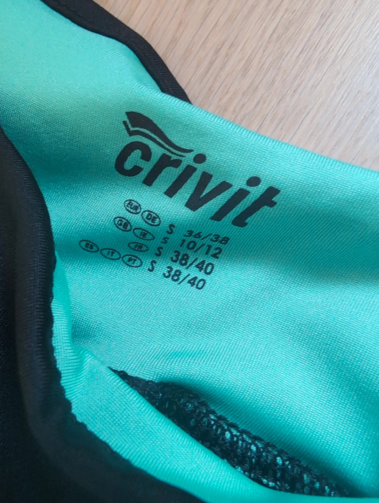 Legging corsaire CRIVIT sport femme noir turquoise Taille S sportswear – Crivit – taille S / 36 / 8 2