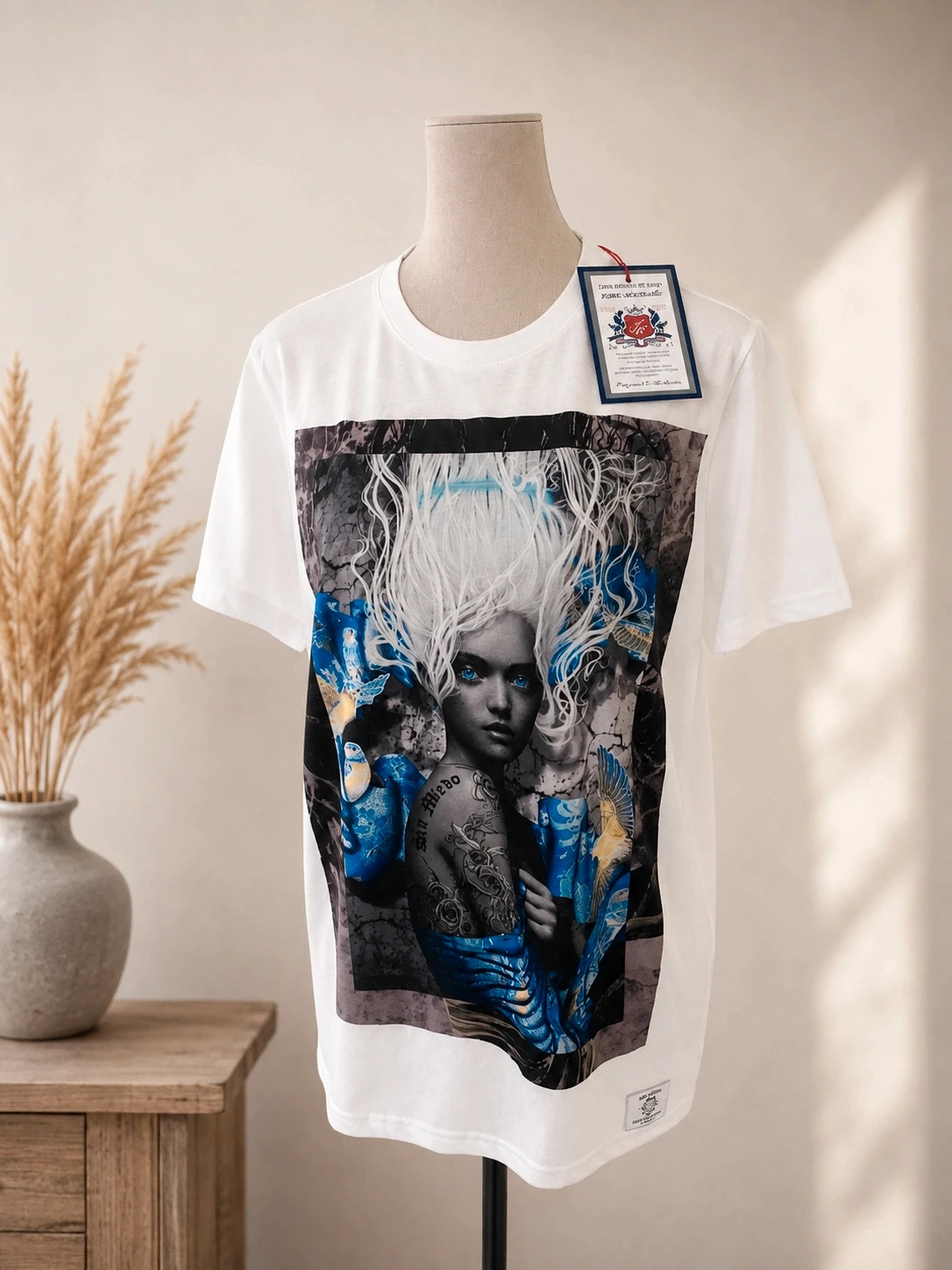 The Original brand sin Miedo T-shirt Taille M - Blanc Imprimé Artistique Gothique Fantasy Streetwear